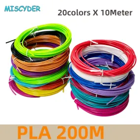 10/20 Rolls 10M Diameter  PLA Filament For 3D Pen Printing Material 1.75mm 200M No Smell Safety Plastic Refill for 3D Printer Pen