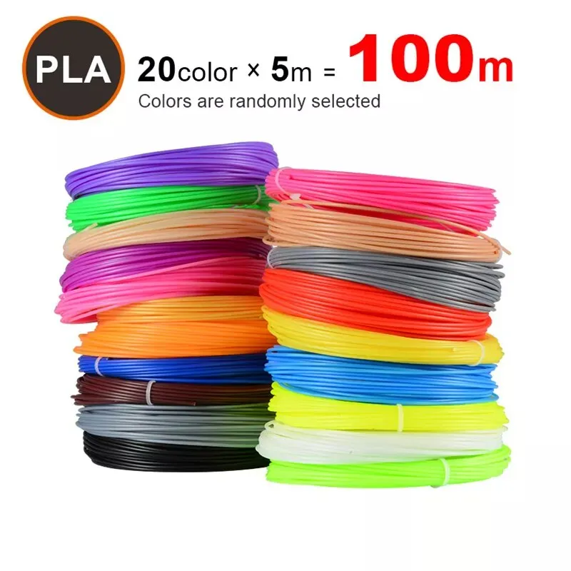 3D Pen Filament 100m x 20 color  Printing Material  PLA 1.75mm Plastic Refill for 3D Impresora Drawing Printer Pen for Child