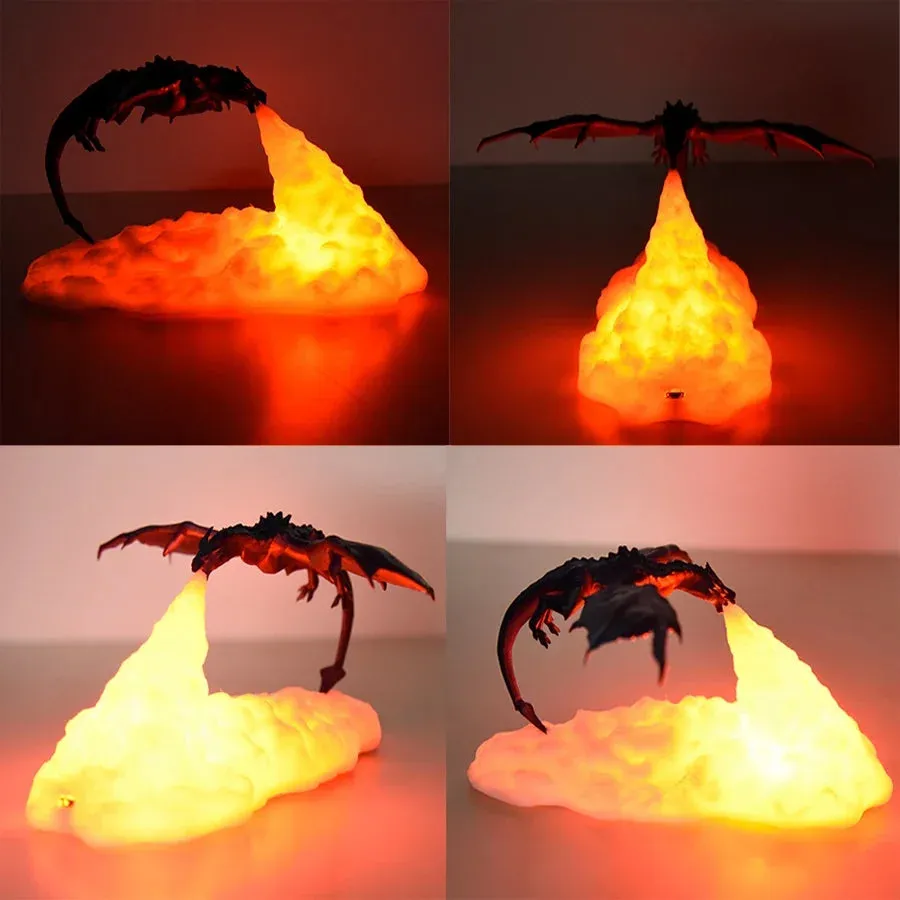 3D Print LED Fire Dragon Night Lamp