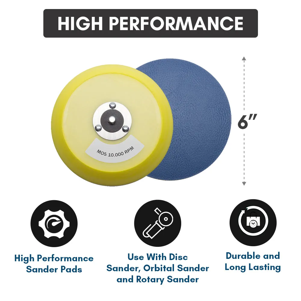 6” DA Orbital Sander Backing Pad for PSA Adhesive Discs