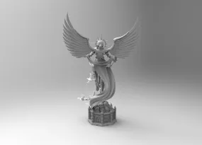 A227 - Games character design, Female Saint Angel Warrior, STL 3D model design print download files