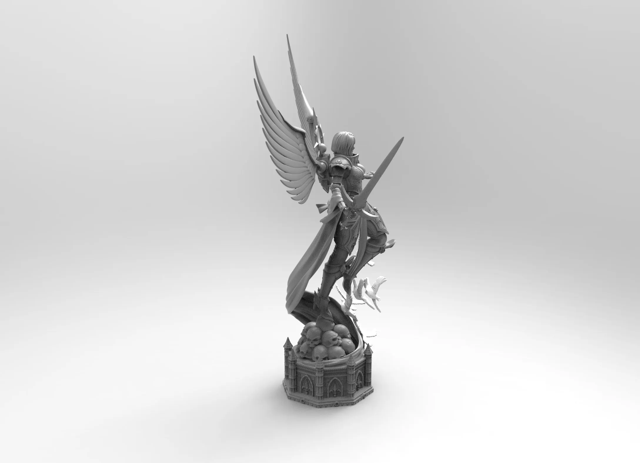 A227 - Games character design, Female Saint Angel Warrior, STL 3D model design print download files