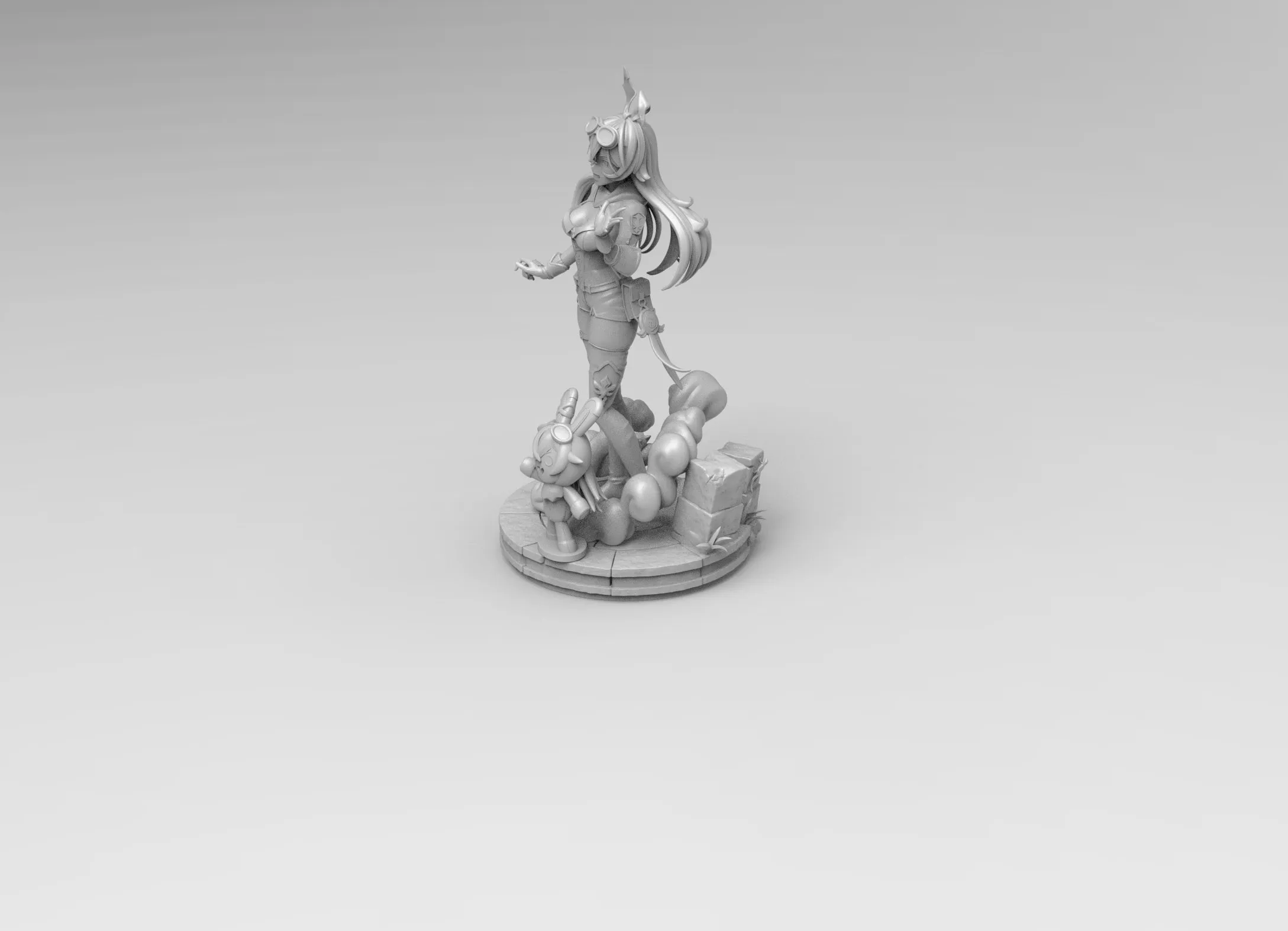 A231 - Games character design, THe Genshin Amber girl, STL 3D model design print download file