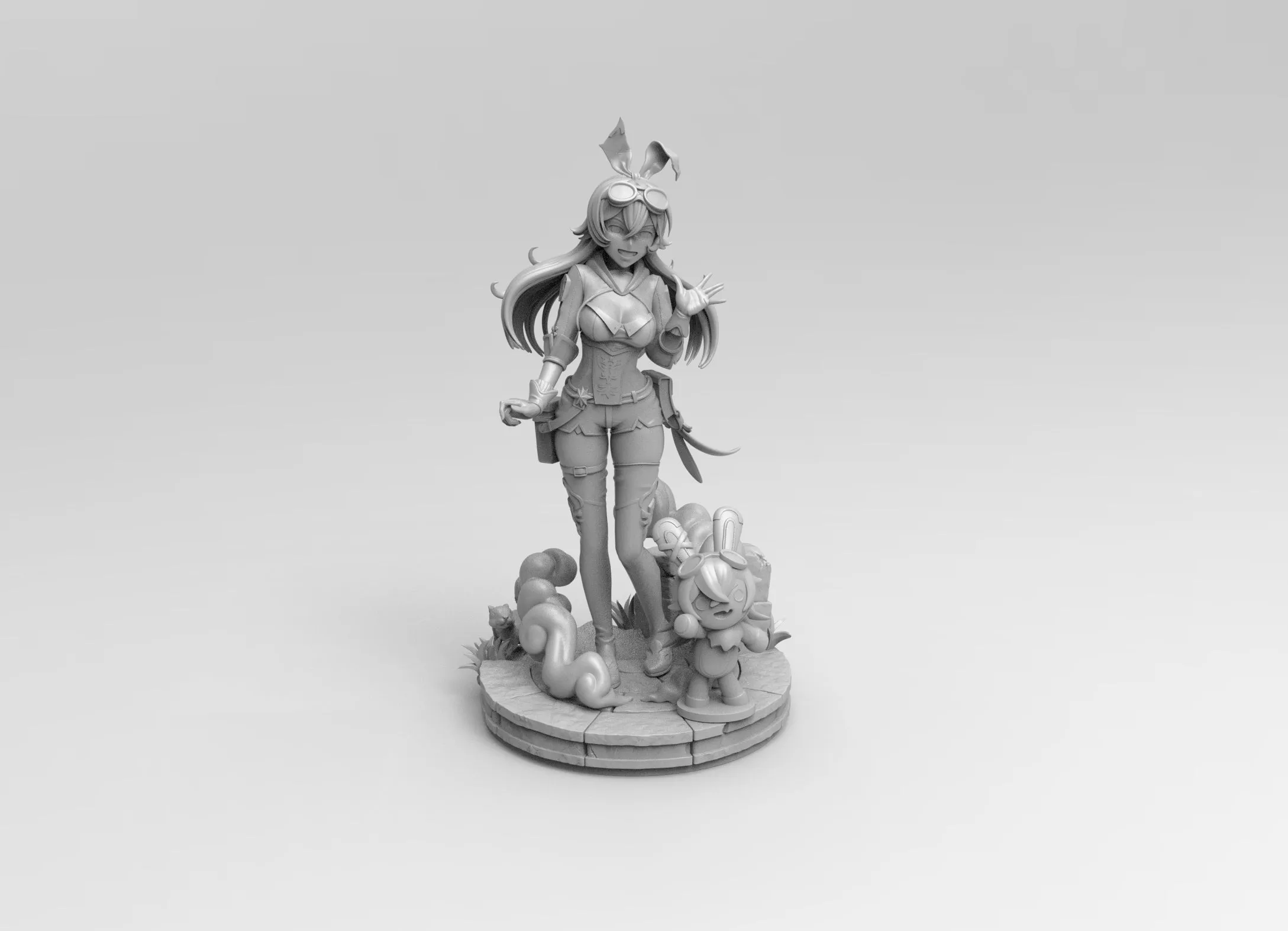 A231 - Games character design, THe Genshin Amber girl, STL 3D model design print download file