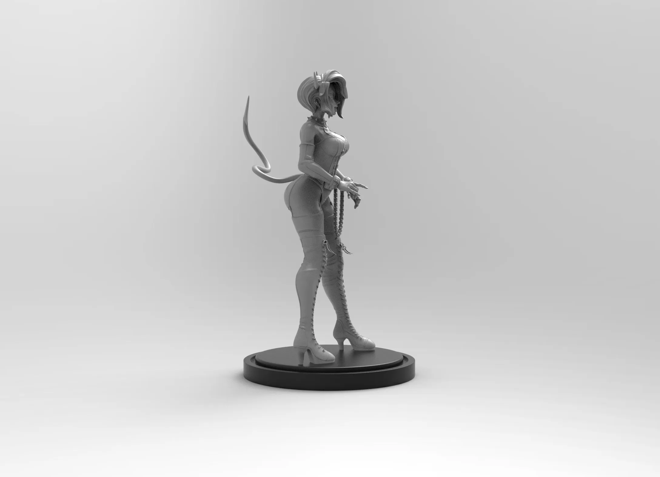 A233 - Cartoon character design, Helltaker Zdrada hot version statue, STL 3D model design print download file