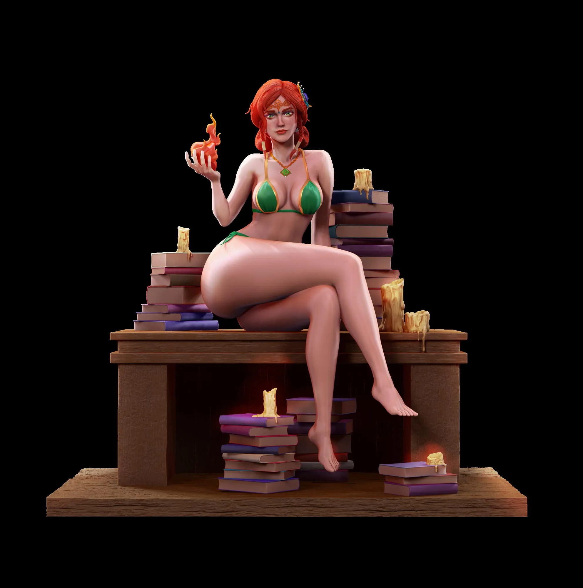 A235 - NSFW Games character design, The witchers hot girls, STL 3D model design print download files