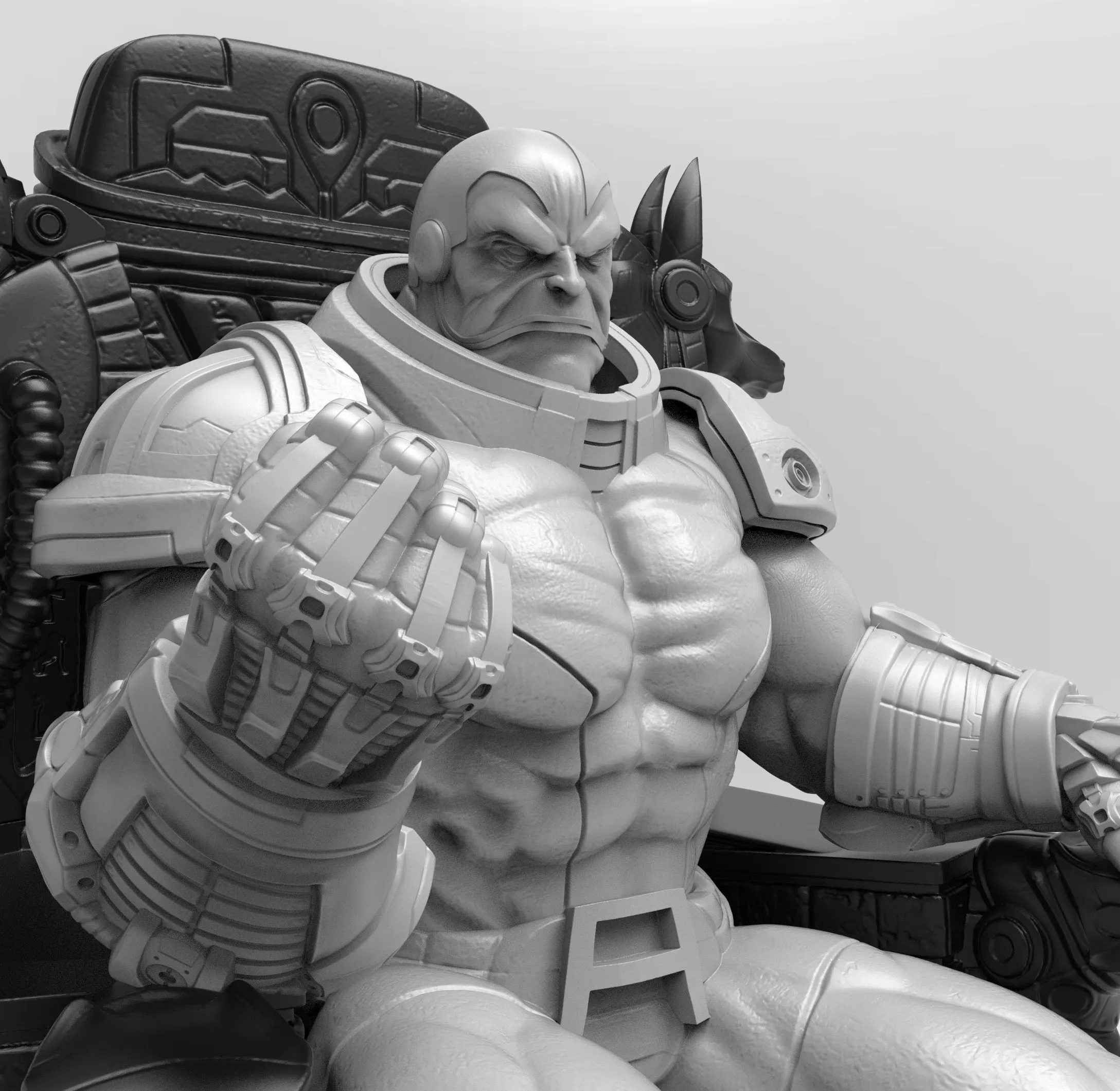 A238 - Comic Character design, The Apo Guy With Throne, STL 3D model design print download files