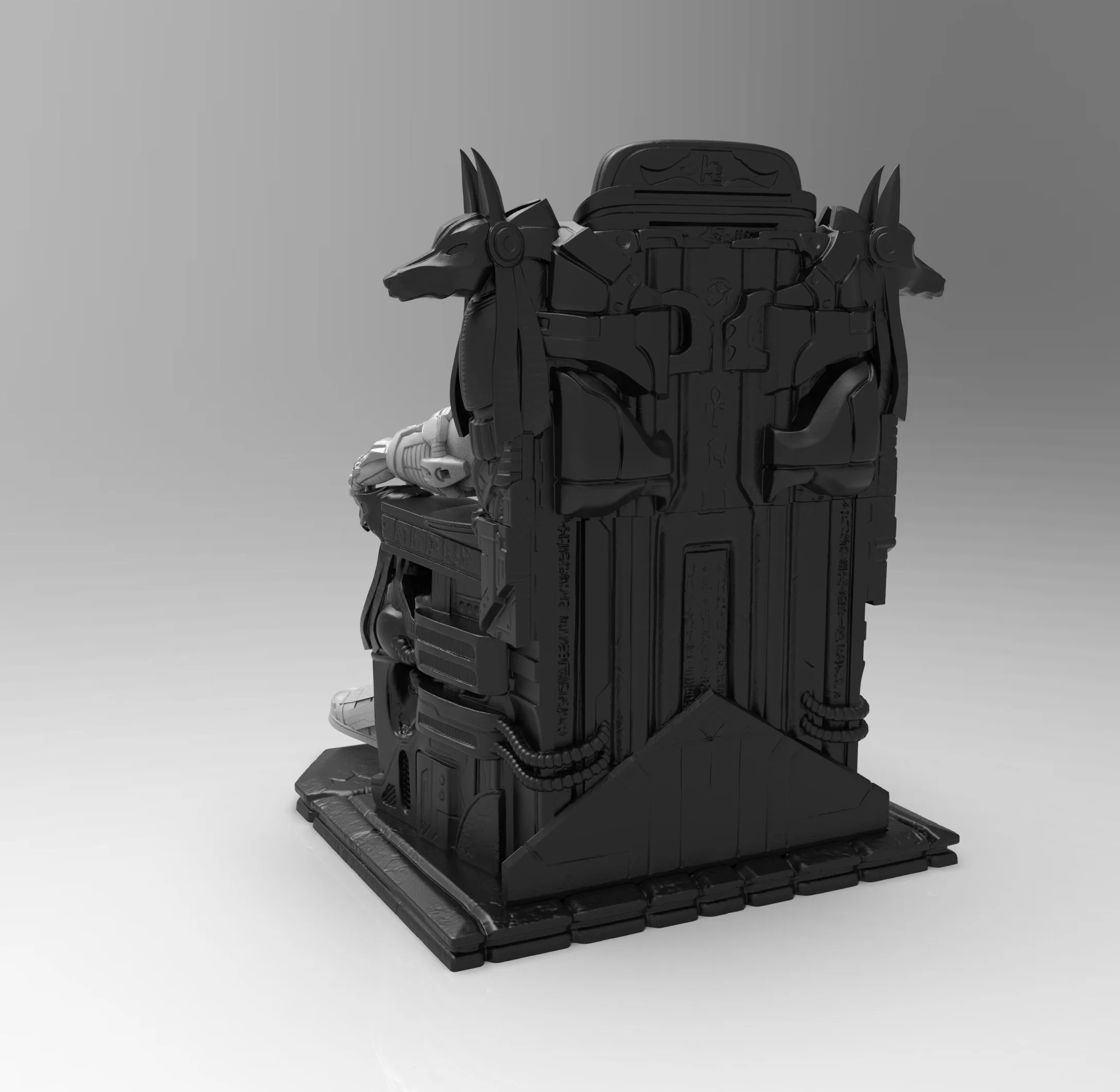 A238 - Comic Character design, The Apo Guy With Throne, STL 3D model design print download files