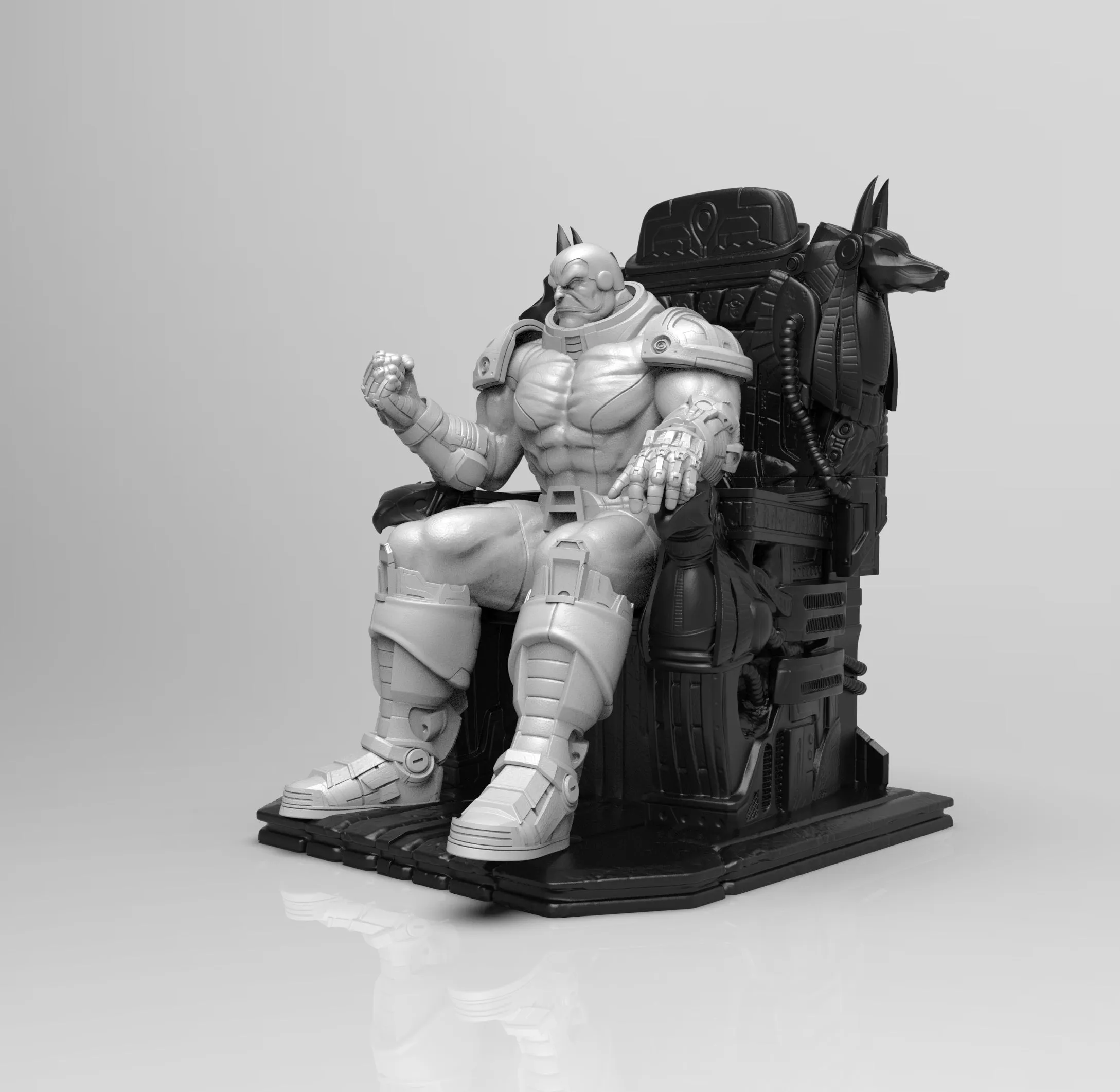 A238 - Comic Character design, The Apo Guy With Throne, STL 3D model design print download files