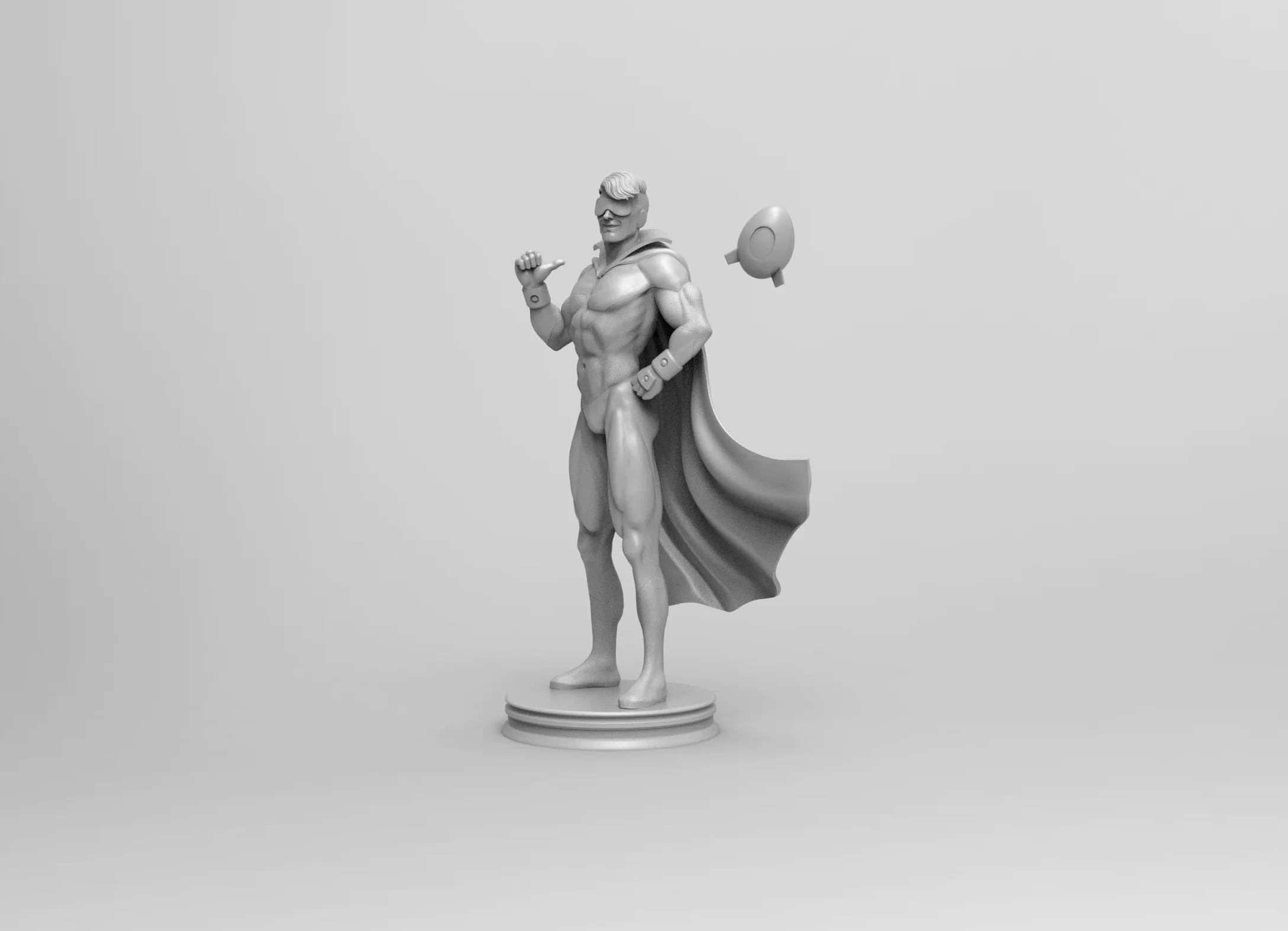 A240 - Comic character design, Boost Gold statue, STL 3D model design print download file