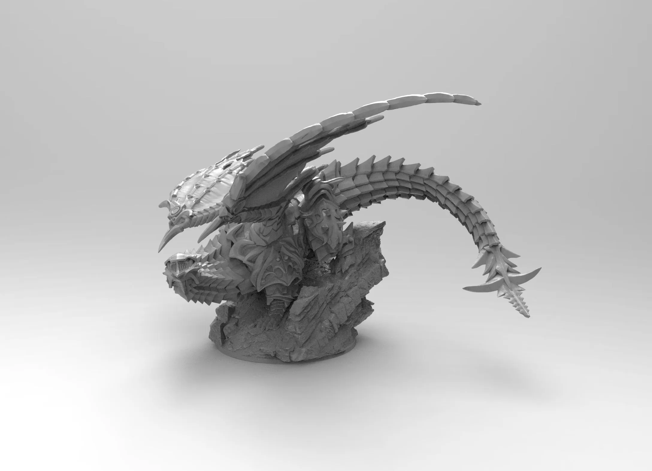 A246 - Legendary creature design, the full armor Dragon, STL 3D model design print download file