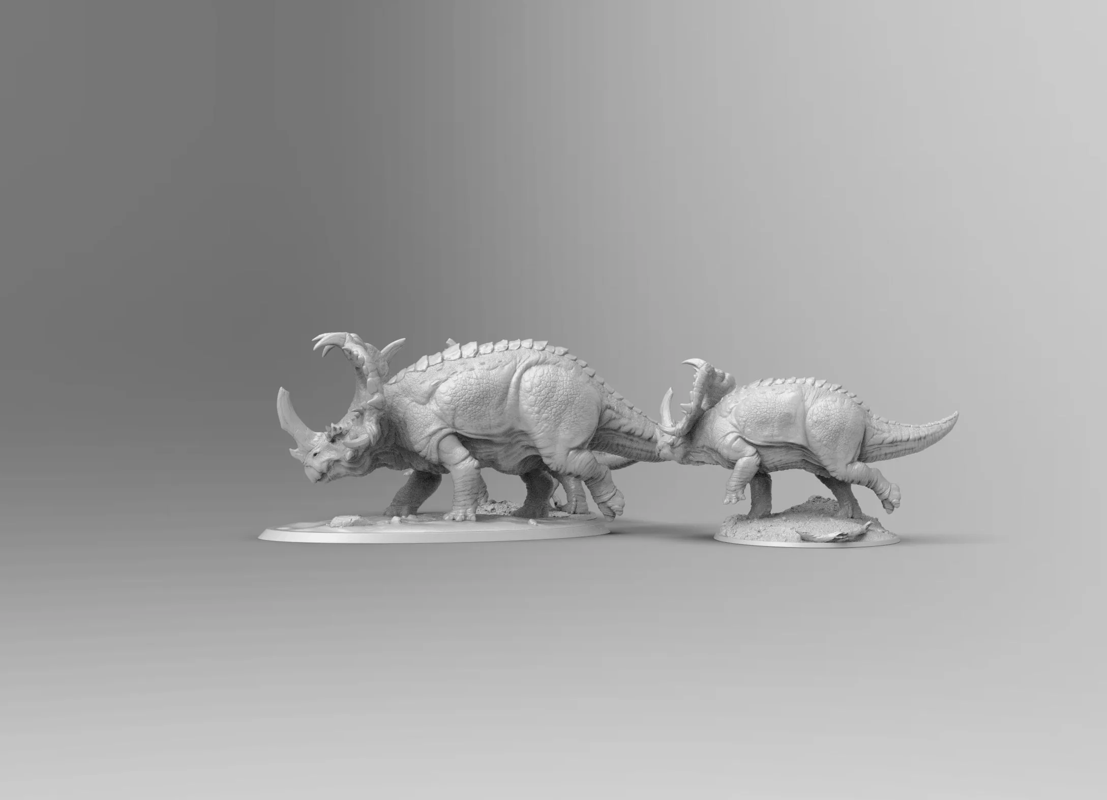 A248 - Legendary creature design, The horn dinasour with rider, STL 3D model design print download file