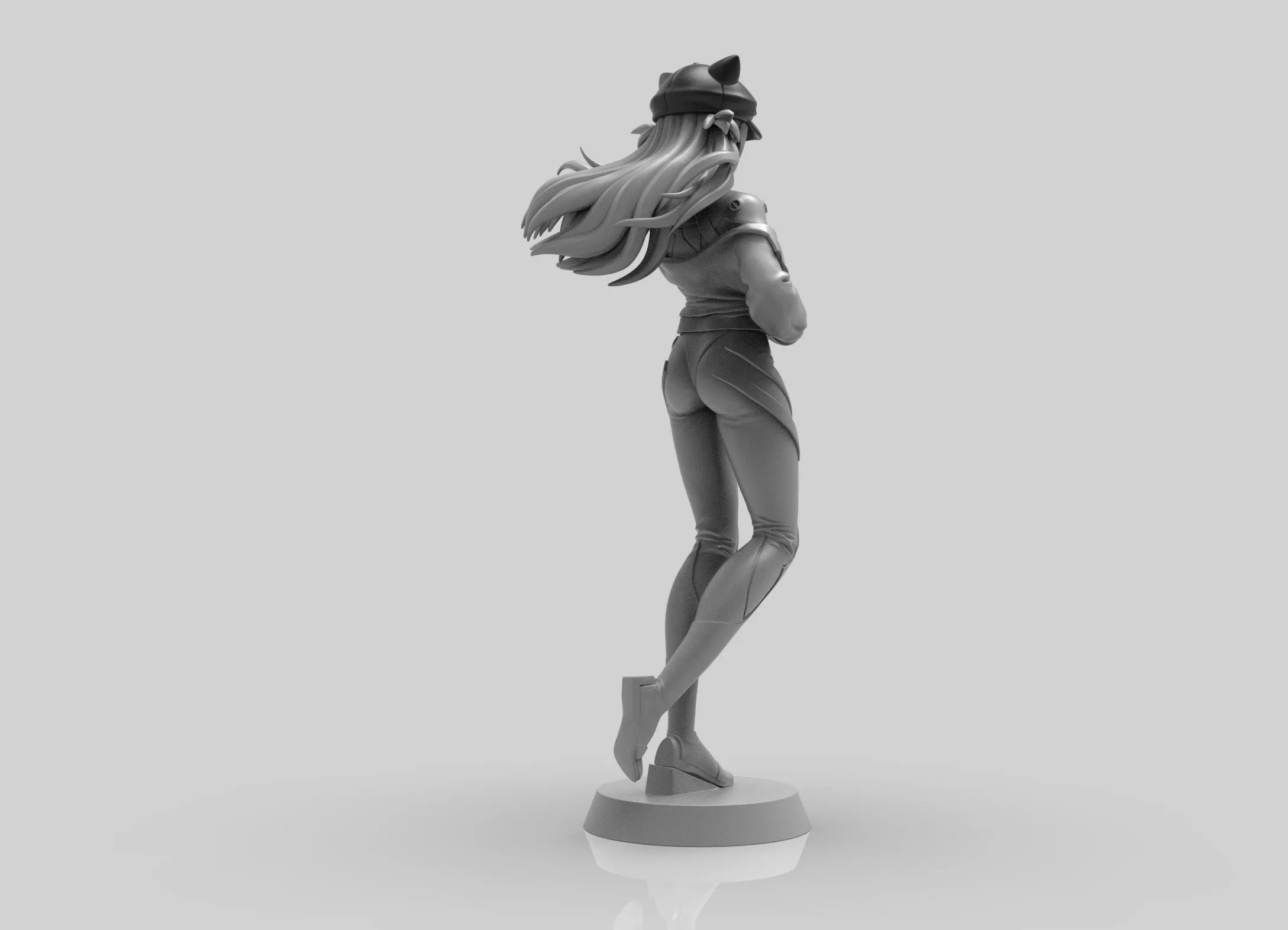 A265 - Anime character design, The Asuka Evangelion character statue, STL 3D model design print download file