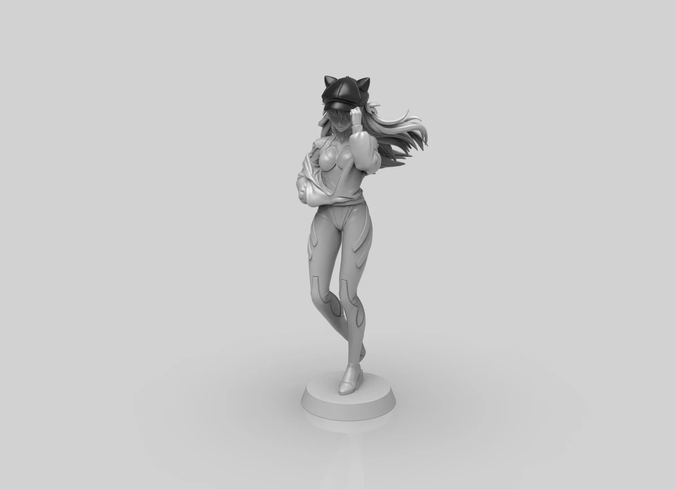 A265 - Anime character design, The Asuka Evangelion character statue, STL 3D model design print download file