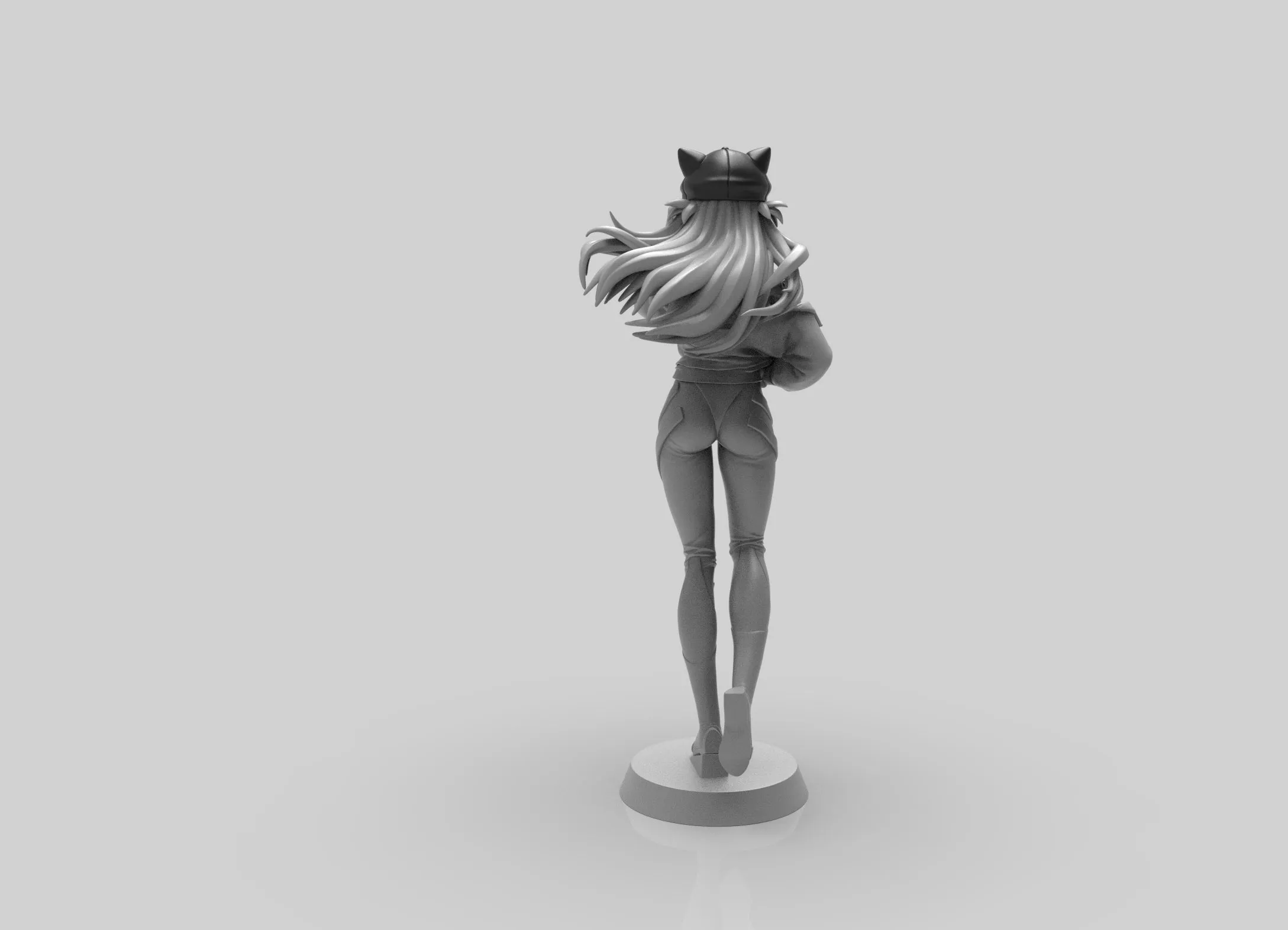 A265 - Anime character design, The Asuka Evangelion character statue, STL 3D model design print download file