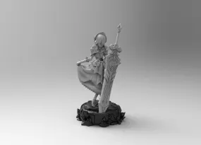 A268 - Games character design, Genshin Noelle character statue, STL 3D model design print download file