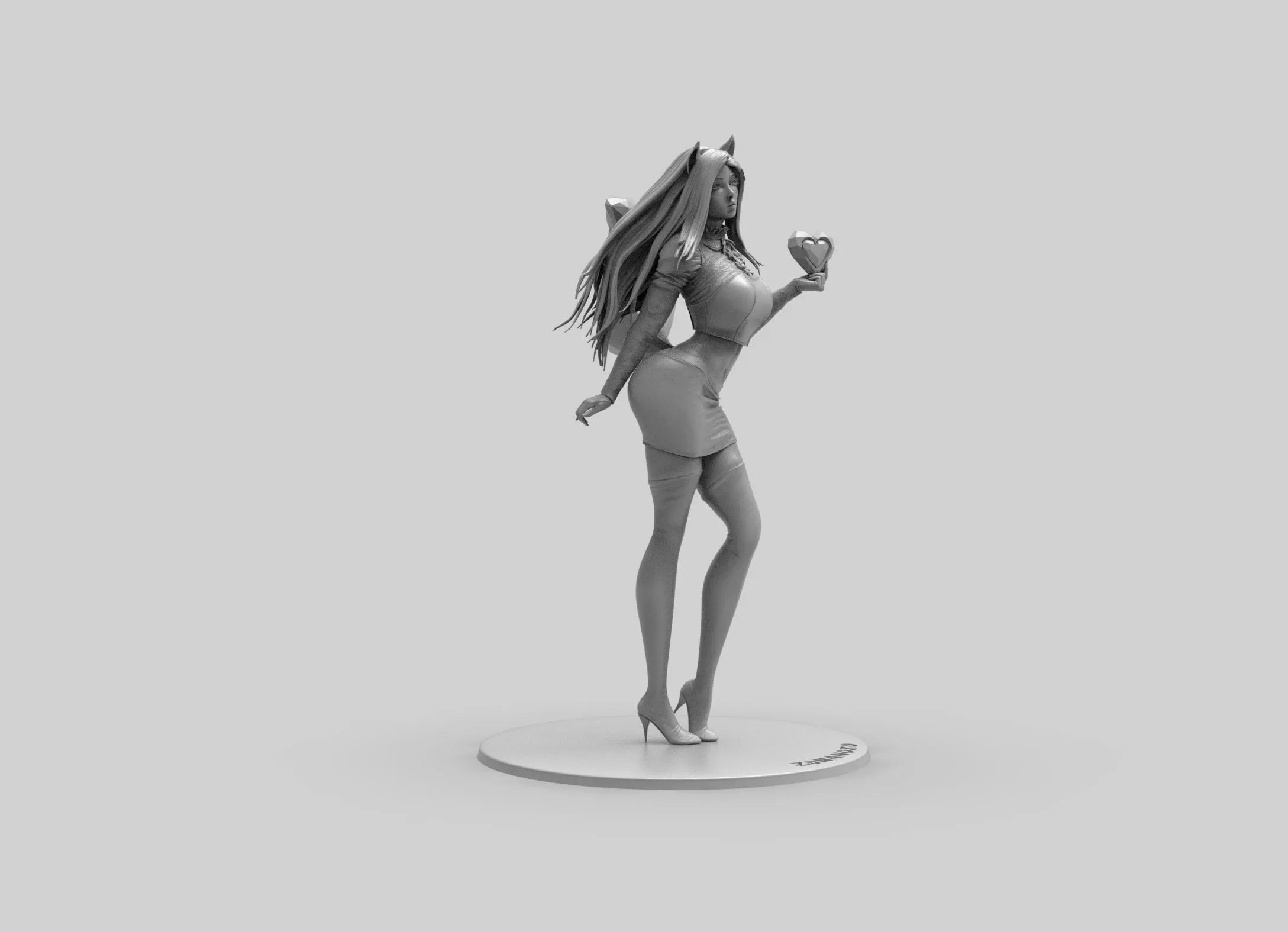 A273 - games character design, the nine tail Ahri sexy design statue, STL 3D model design print download files