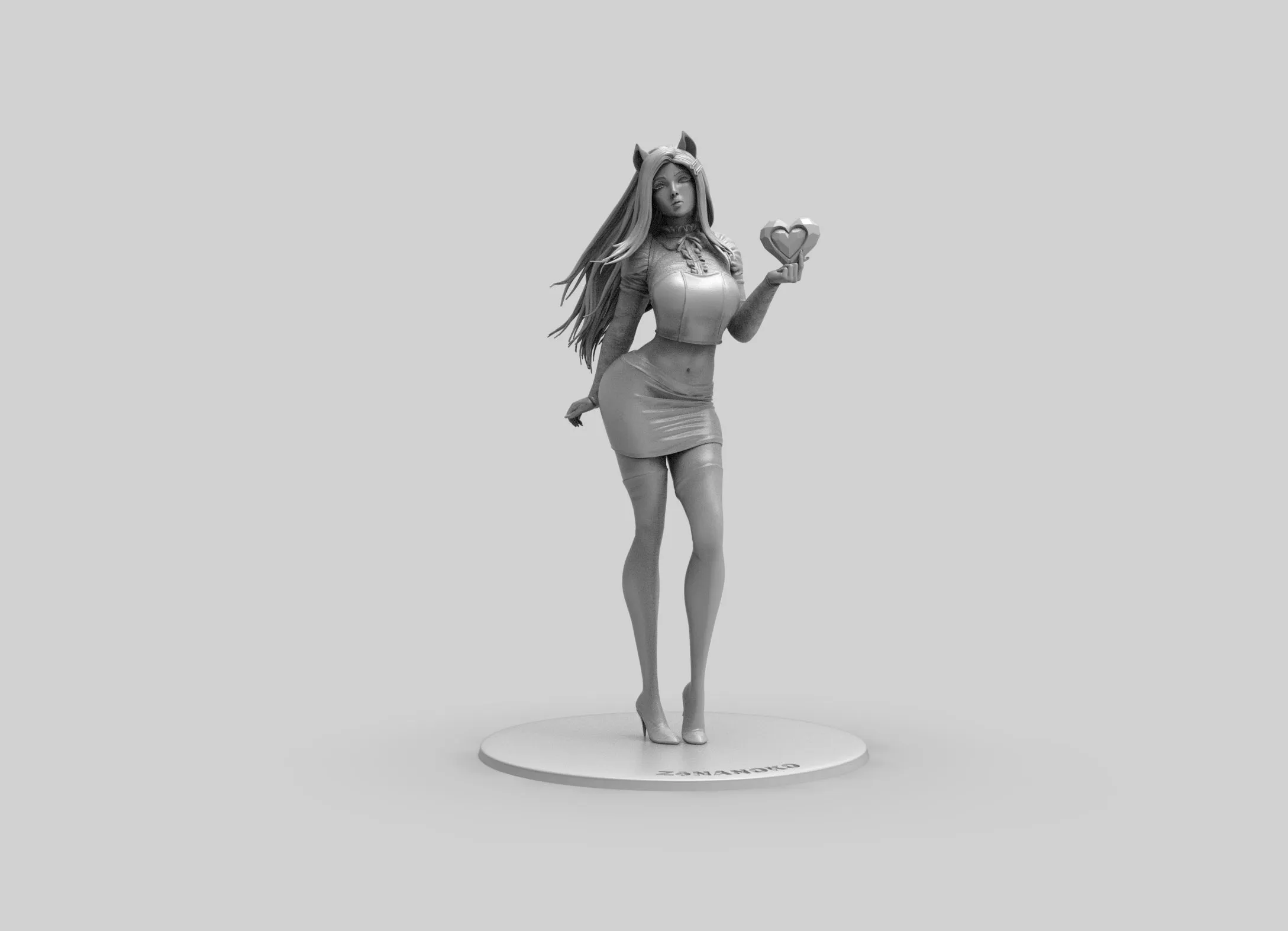 A273 - games character design, the nine tail Ahri sexy design statue, STL 3D model design print download files