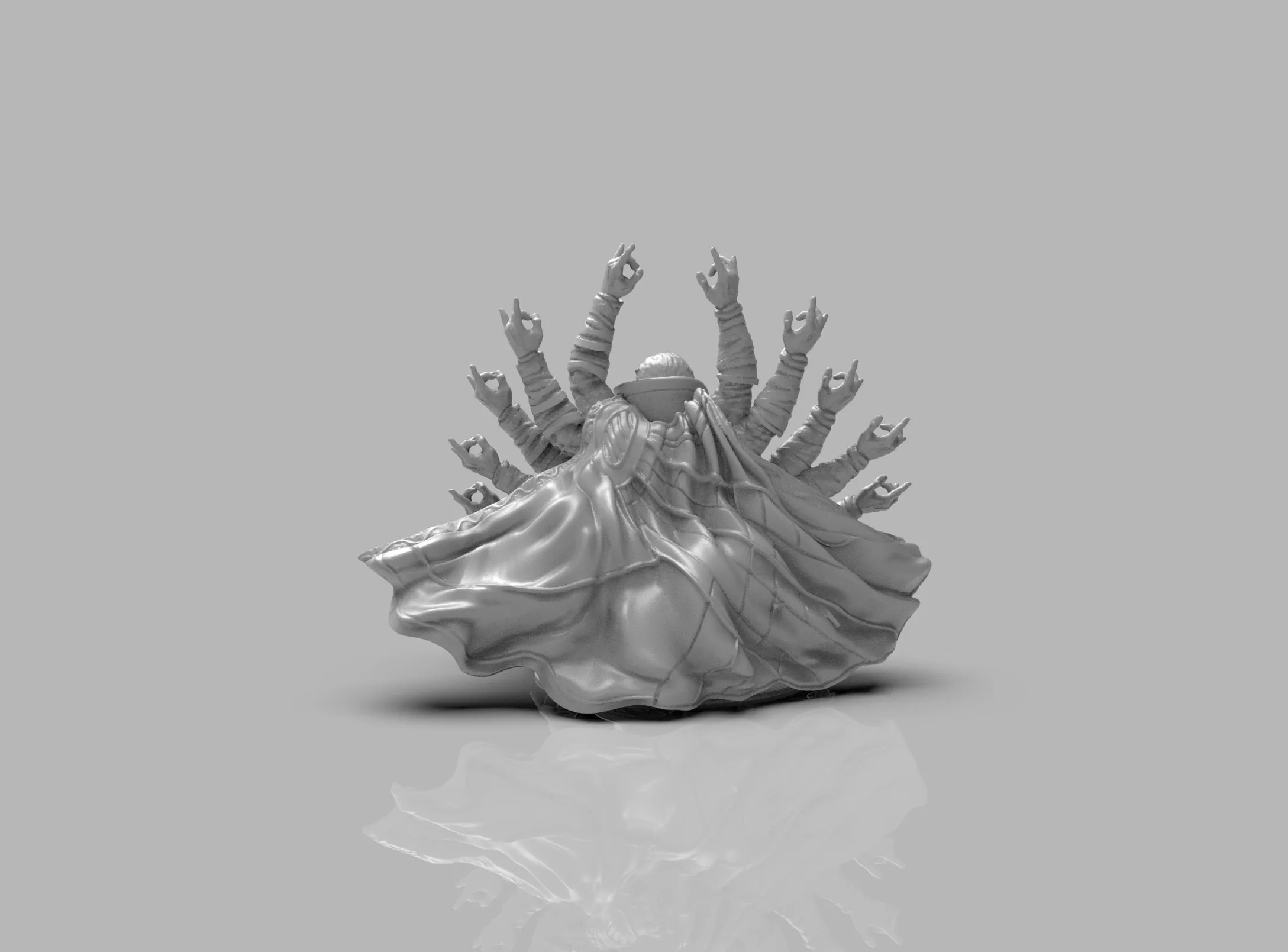 A278 - Comic character design bust, Dr. Strange with multiple arms, STL 3D model design print download files