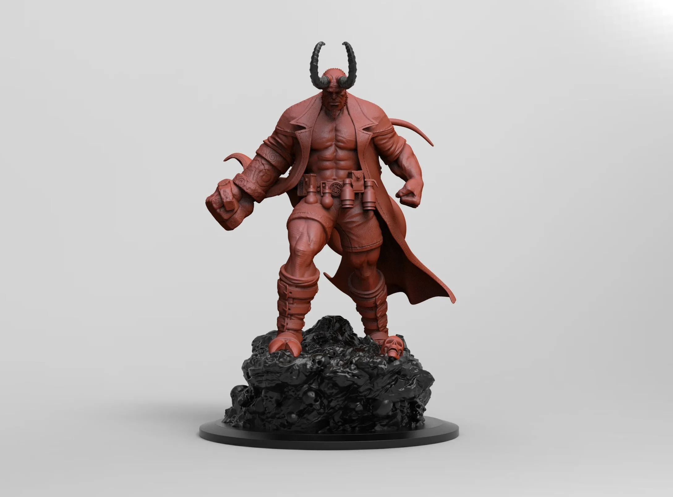 A283 - Comic character design, The muscle hell man, STL 3D model design print download file