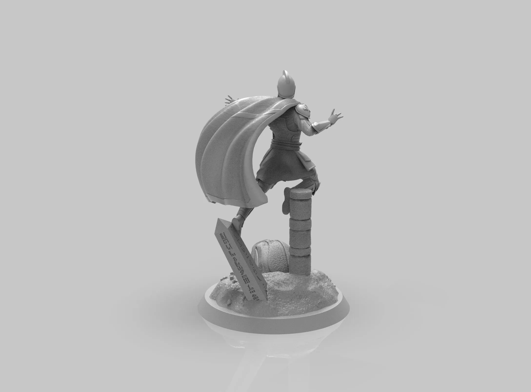 A288 - Comic character design statue, The Doctor with fate, STL 3D model design print download file