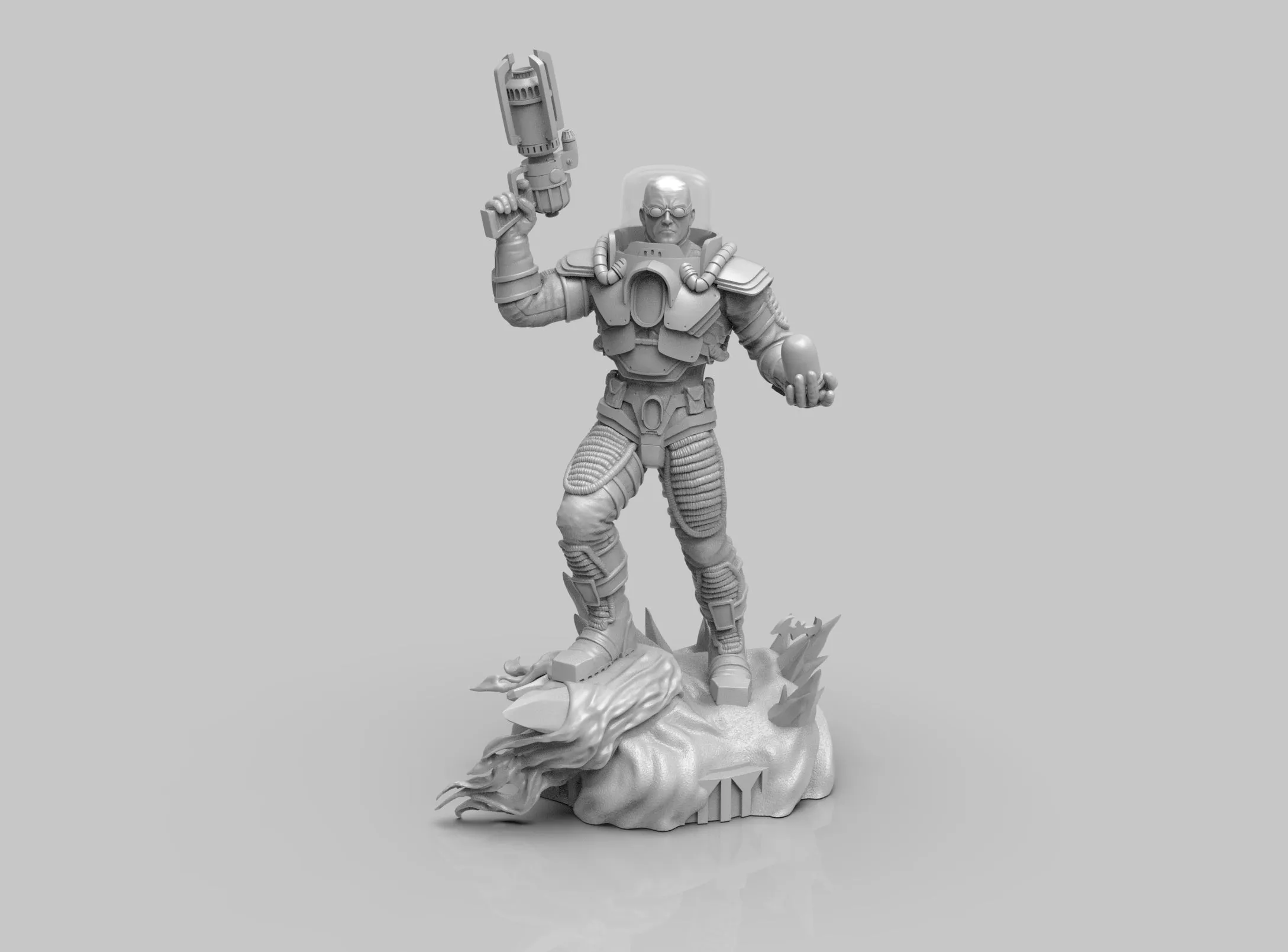 A290 - Comics character design statue, MR. Freeze the alien suit, STL 3D model design print download files