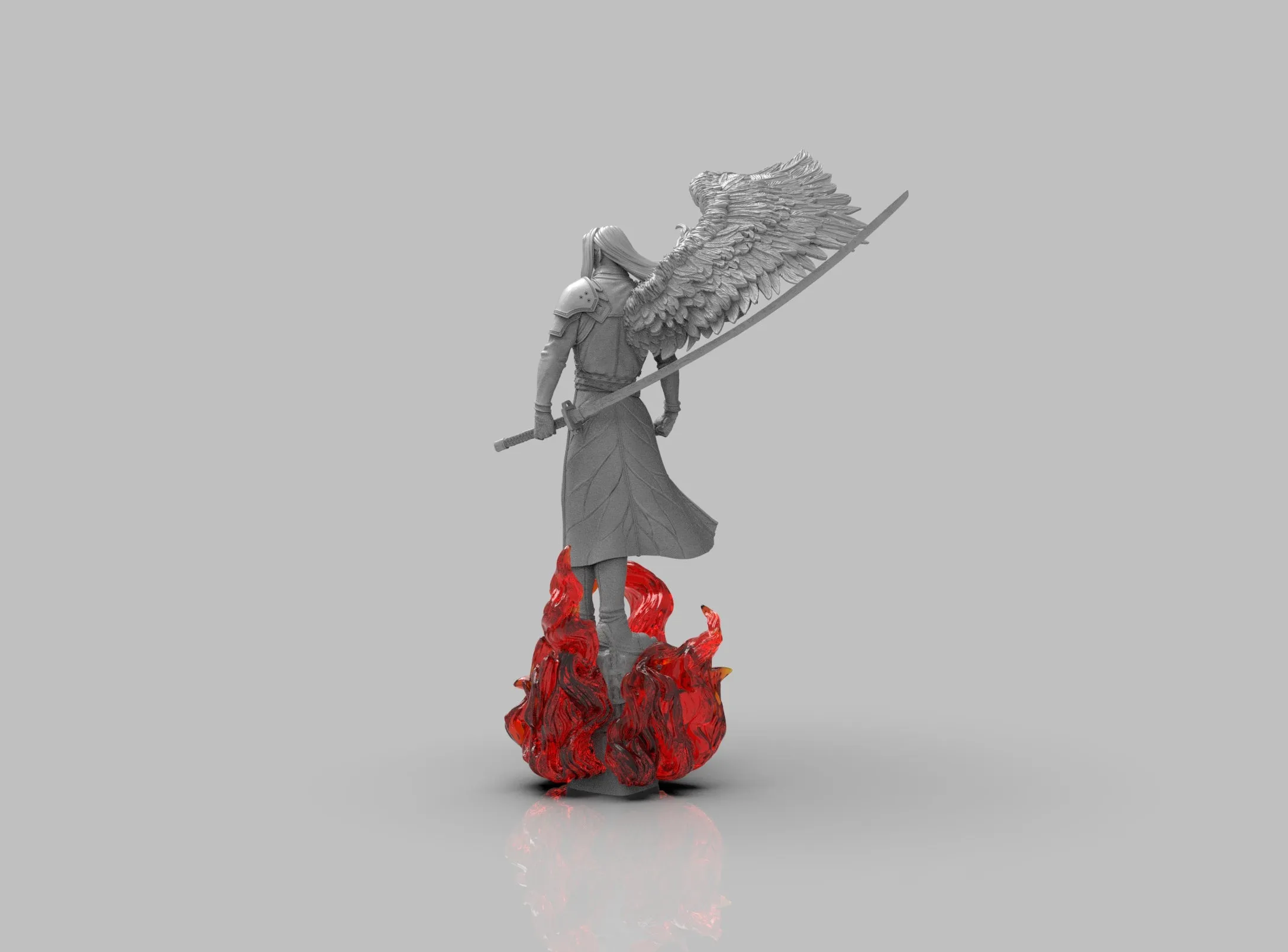 A292 - Games character design, The boss Sepiroth FF, STL 3D model design print download files