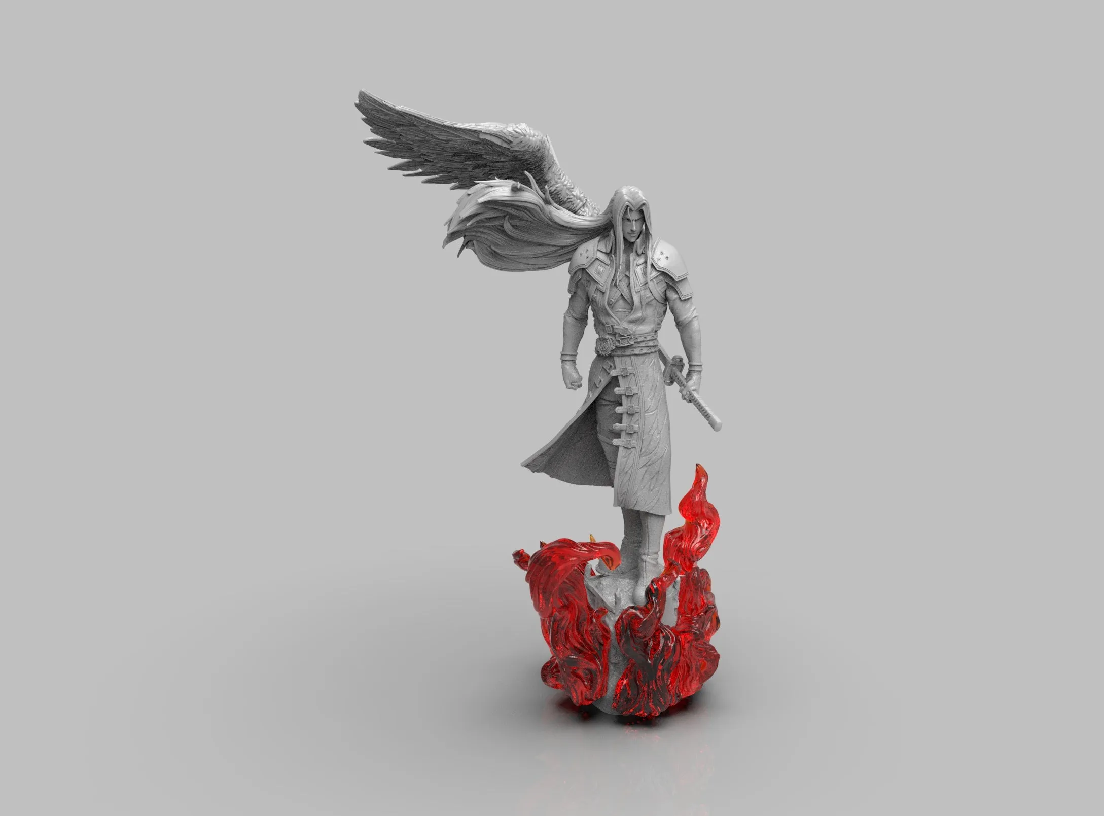 A292 - Games character design, The boss Sepiroth FF, STL 3D model design print download files