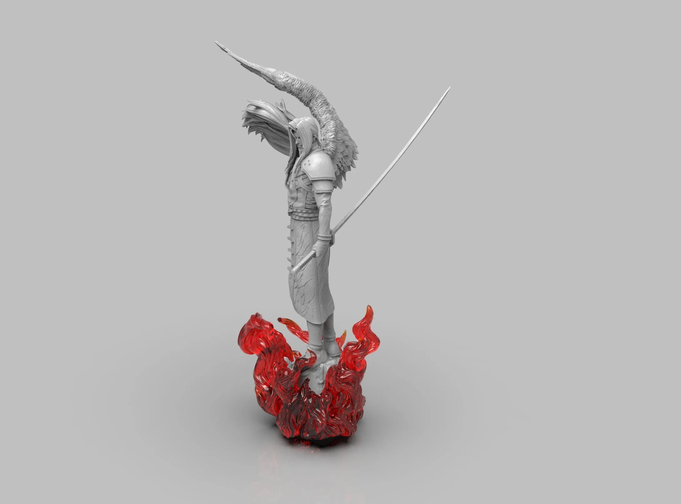 A292 - Games character design, The boss Sepiroth FF, STL 3D model design print download files