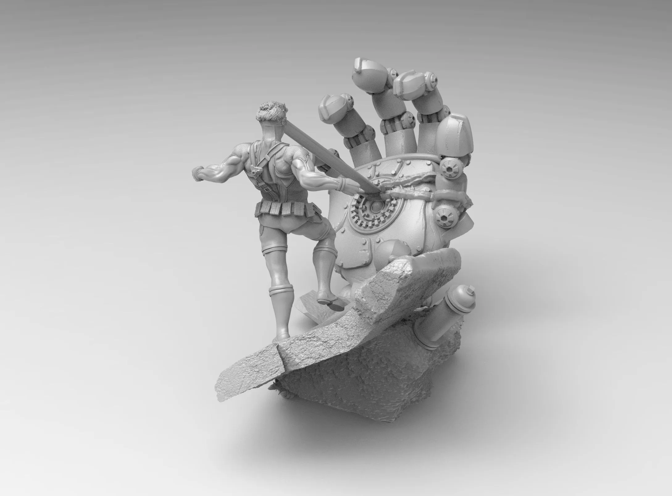 A299 - Comic character heroes, X men cyclope fight palm, STL 3D model design print download files