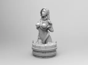 A301 - NSFW Character design statue, Snake on the neck statue, STL 3D model design download print files