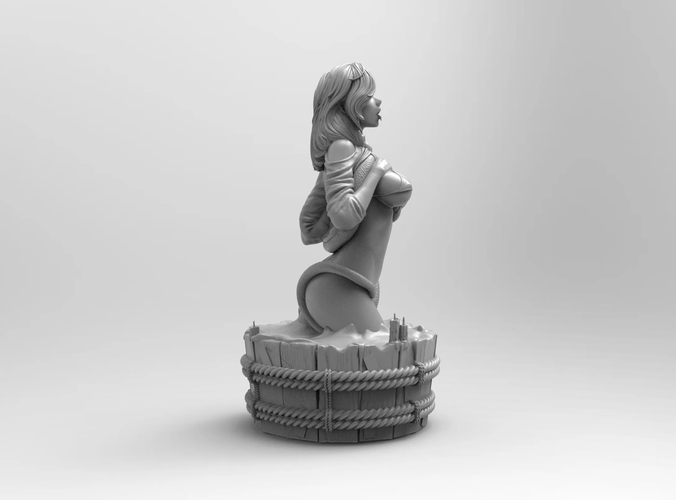 A301 - NSFW Character design statue, Snake on the neck statue, STL 3D model design download print files