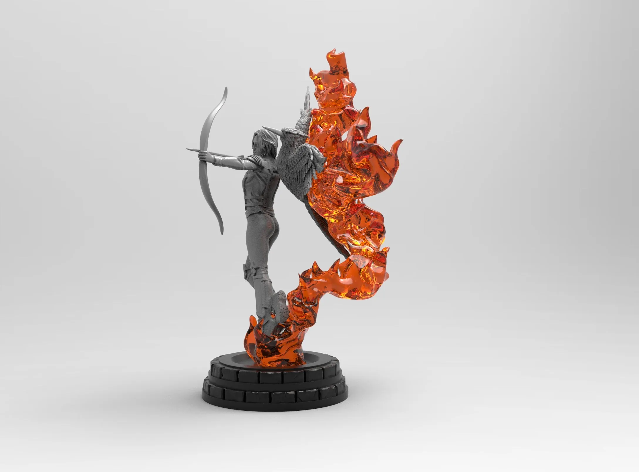 A303 - Movies character design, Hungry games K.E statue, STL 3D model design print download file