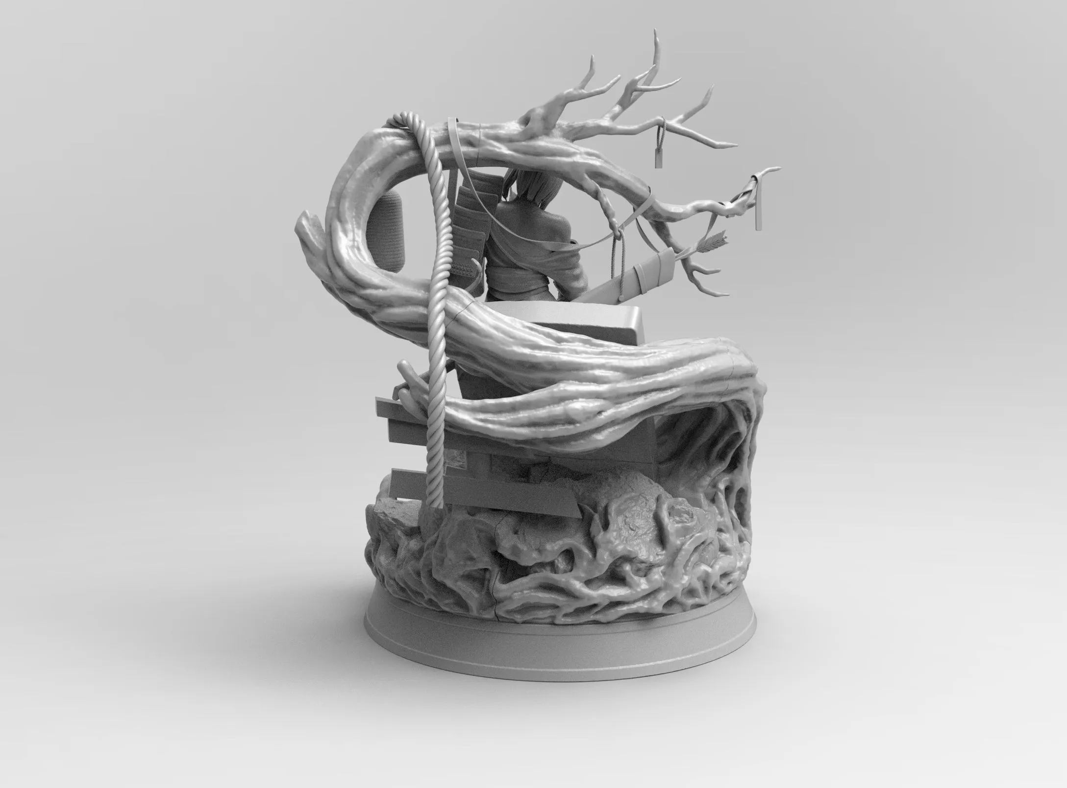 A304 - Anime character fan arts design, Samurai 18 in the forest, STL 3D model design print download files