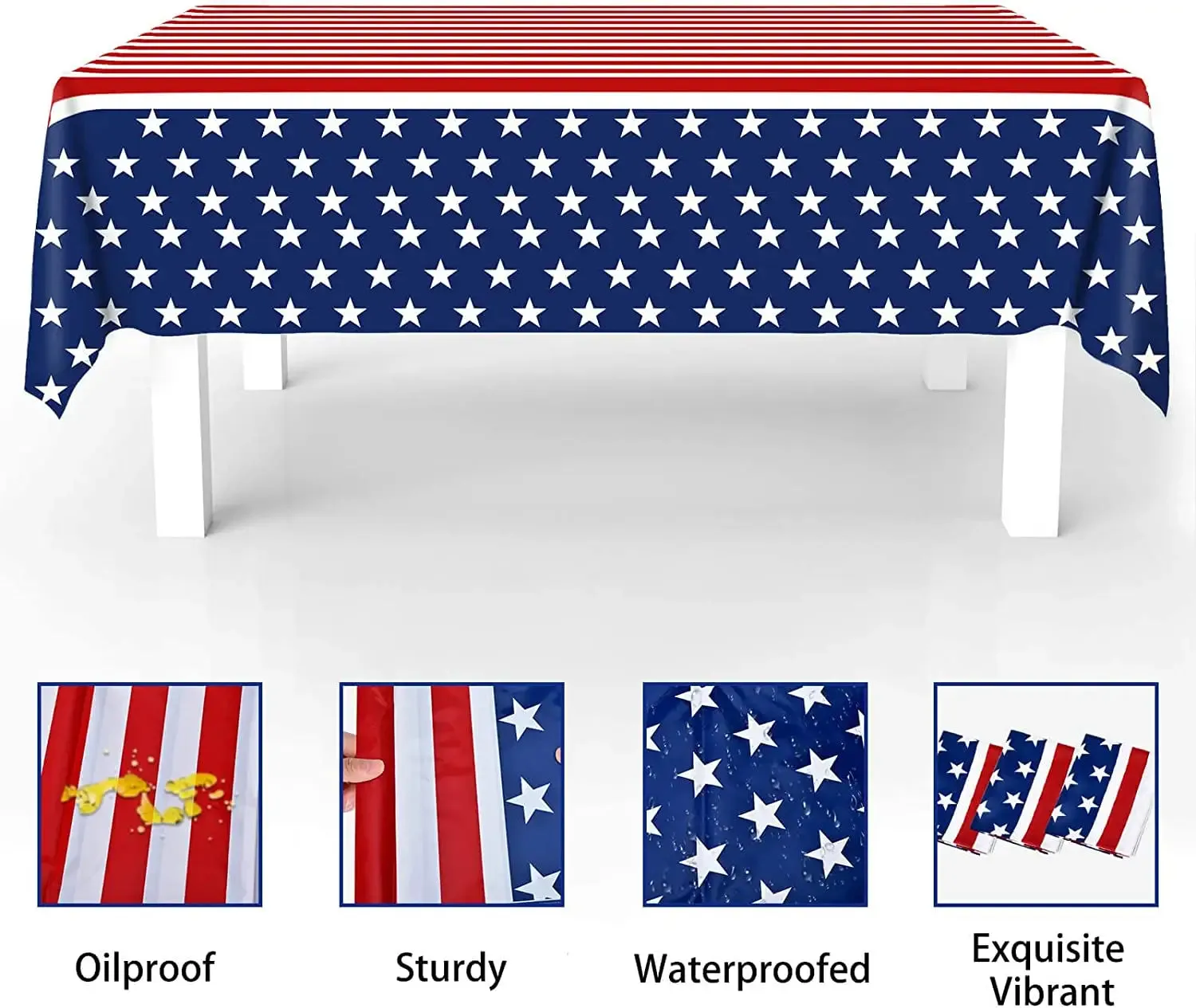 American Flag Tablecloth 54 x 72 As Fourth Of July House Flags