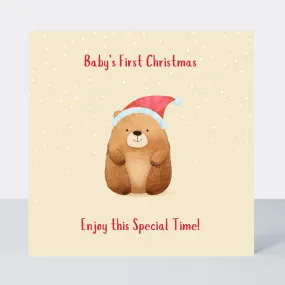 Bear-illiant Baby's First Christmas Card