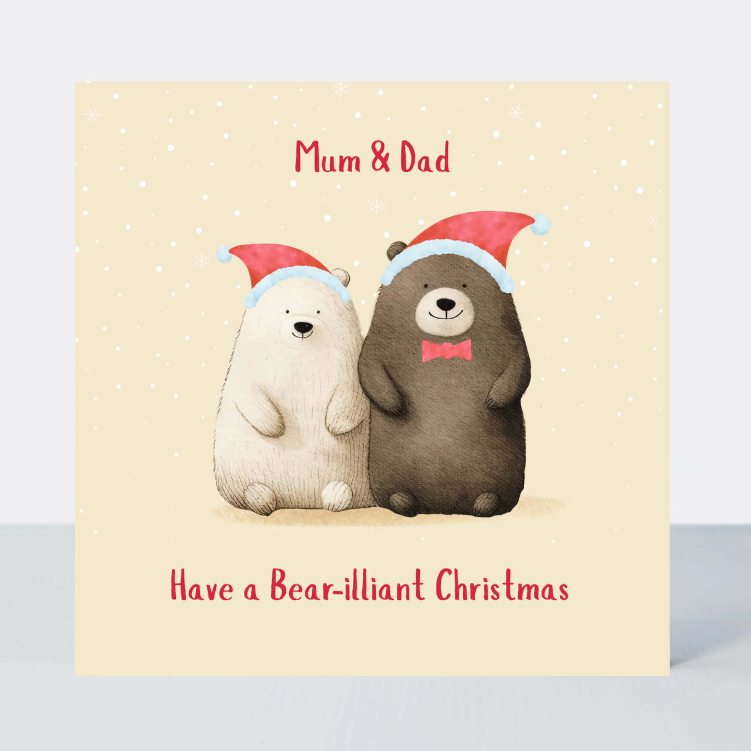 Bear-illiant Mum & Dad Christmas Card