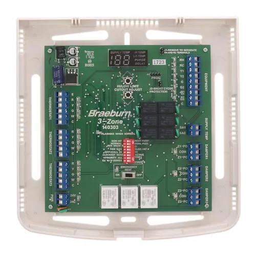 Braeburn 3-Zone Control Panel Model 140303 (3 Heat/2 Cool)