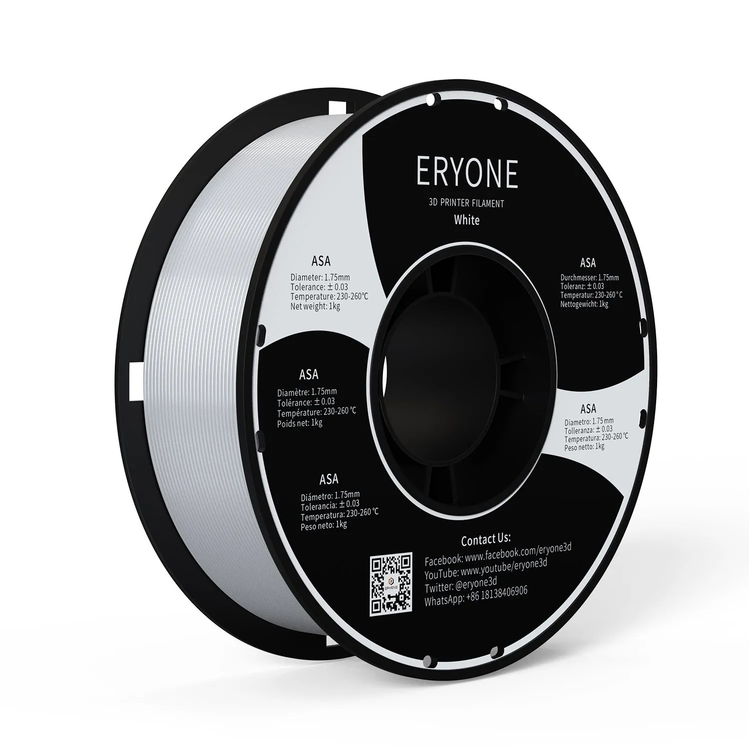 Bundle Sale- ERYONE ASA 3D Filament 1kg  FREE SHIPPING(MOQ:10 Rolls,Can Mix Color)