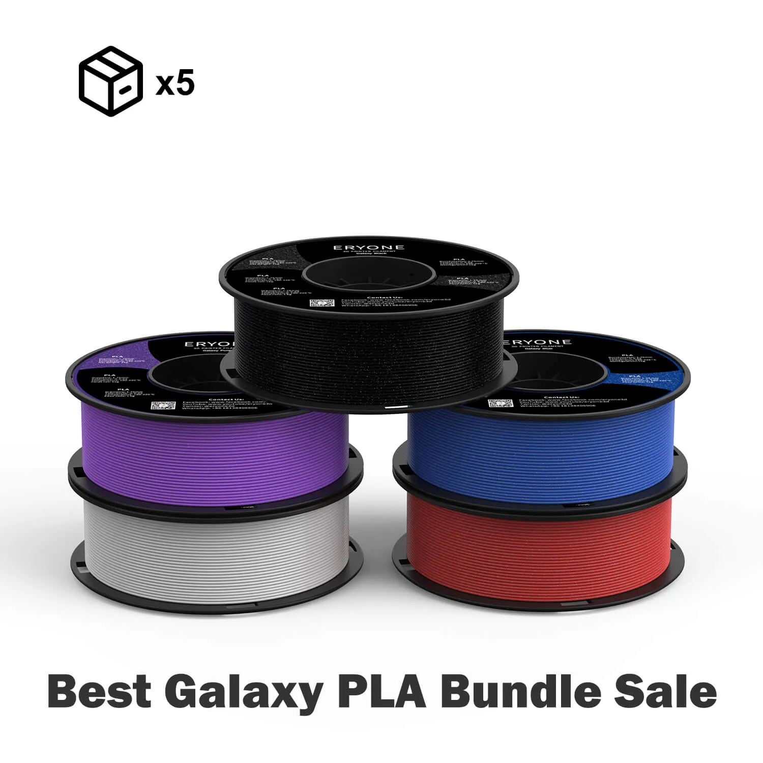 Bundle Sale- ERYONE Galaxy Sparkly Glitter PLA 3D Filament 1kg  FREE SHIPPING(MOQ:5 rolls,mixable )