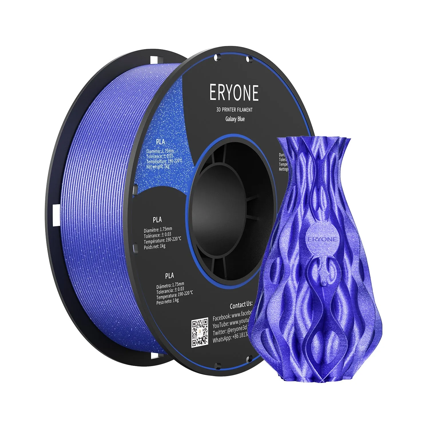 Bundle Sale- ERYONE Galaxy Sparkly Glitter PLA 3D Filament 1kg  FREE SHIPPING(MOQ:5 rolls,mixable )