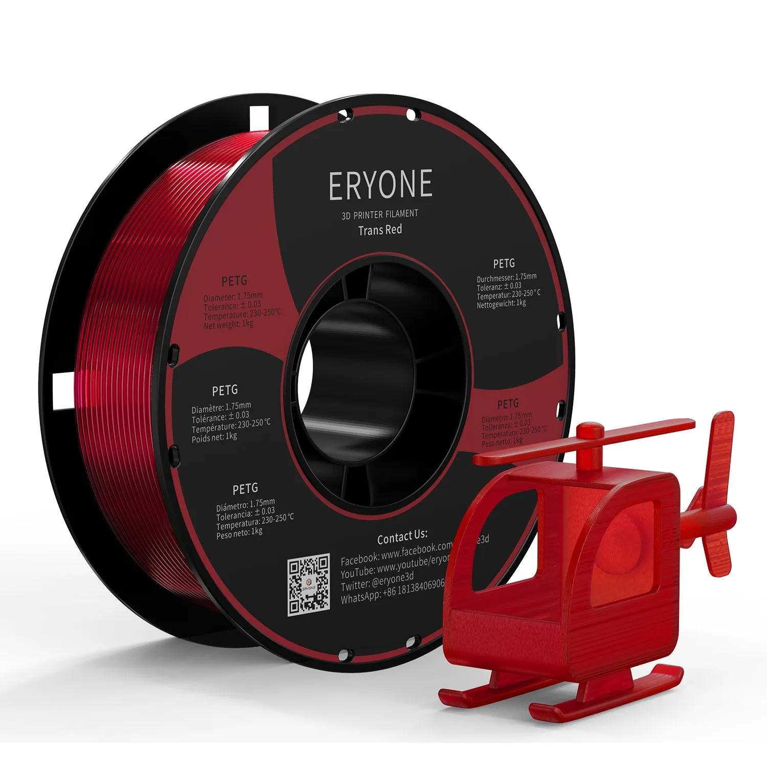 Bundle Sale- ERYONE PETG&Carbon Fiber PETG 3D Filament 1kg  FREE SHIPPING(MOQ:10 rolls,can mix color)