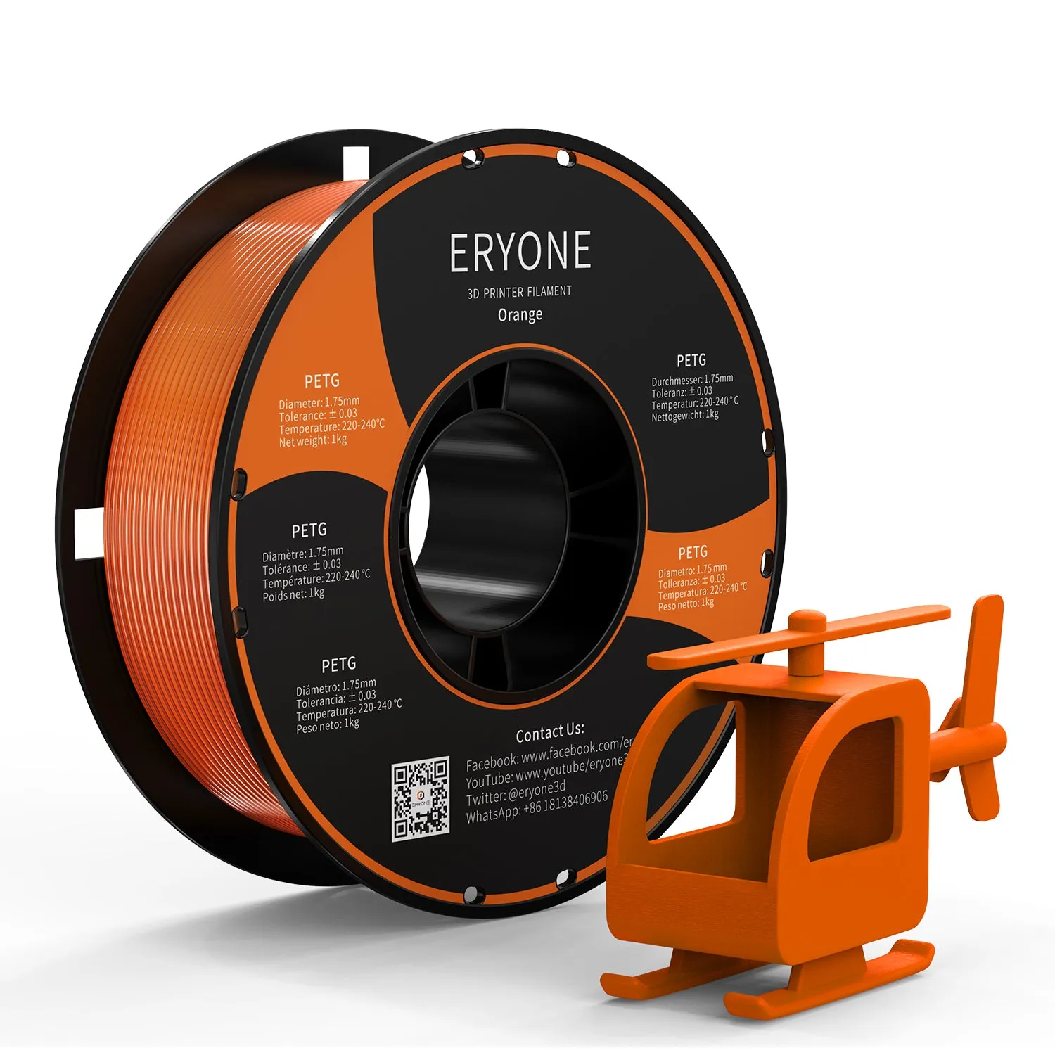 Bundle Sale- ERYONE PETG&Carbon Fiber PETG 3D Filament 1kg  FREE SHIPPING(MOQ:10 rolls,can mix color)