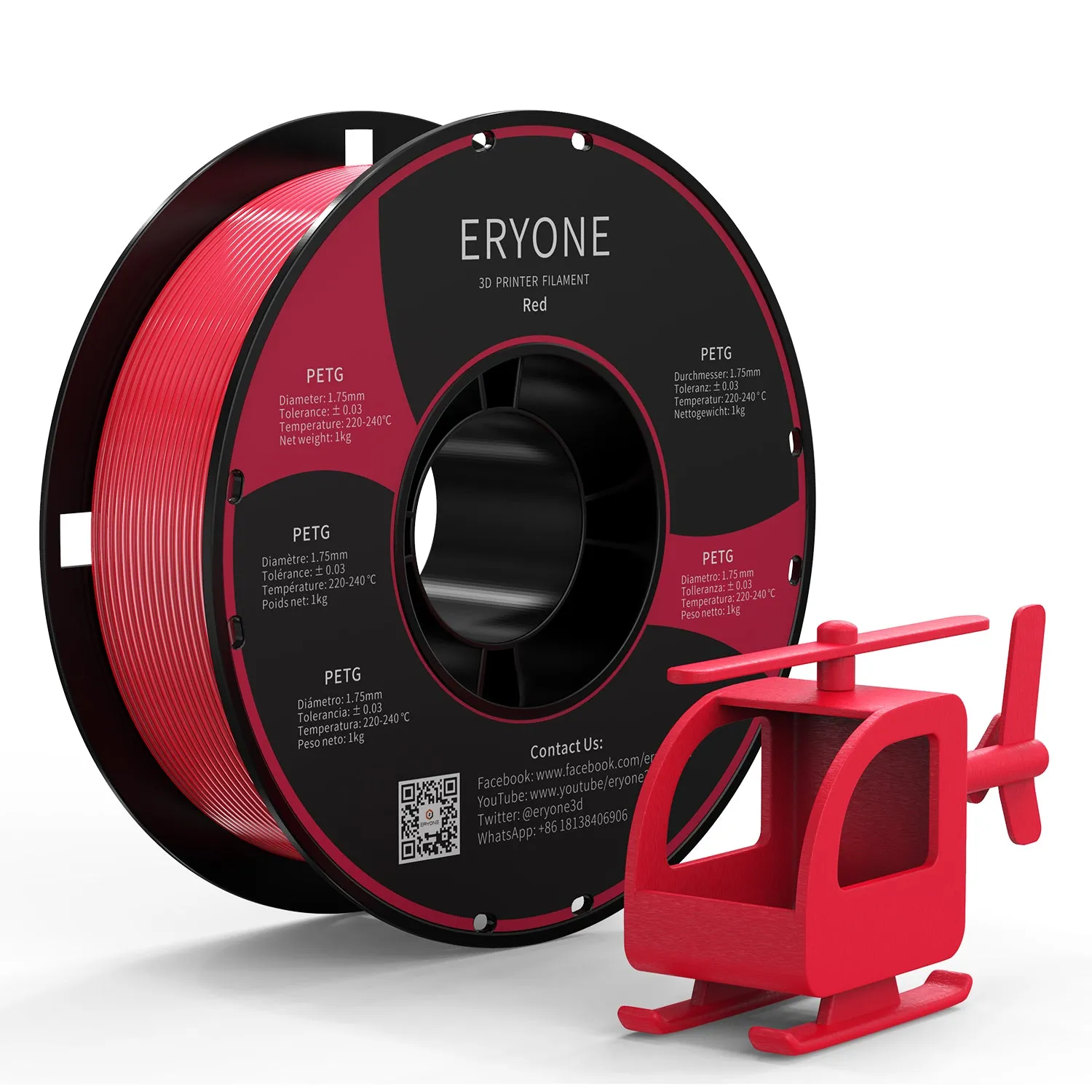 Bundle Sale- ERYONE PETG&Carbon Fiber PETG 3D Filament 1kg  FREE SHIPPING(MOQ:10 rolls,can mix color)