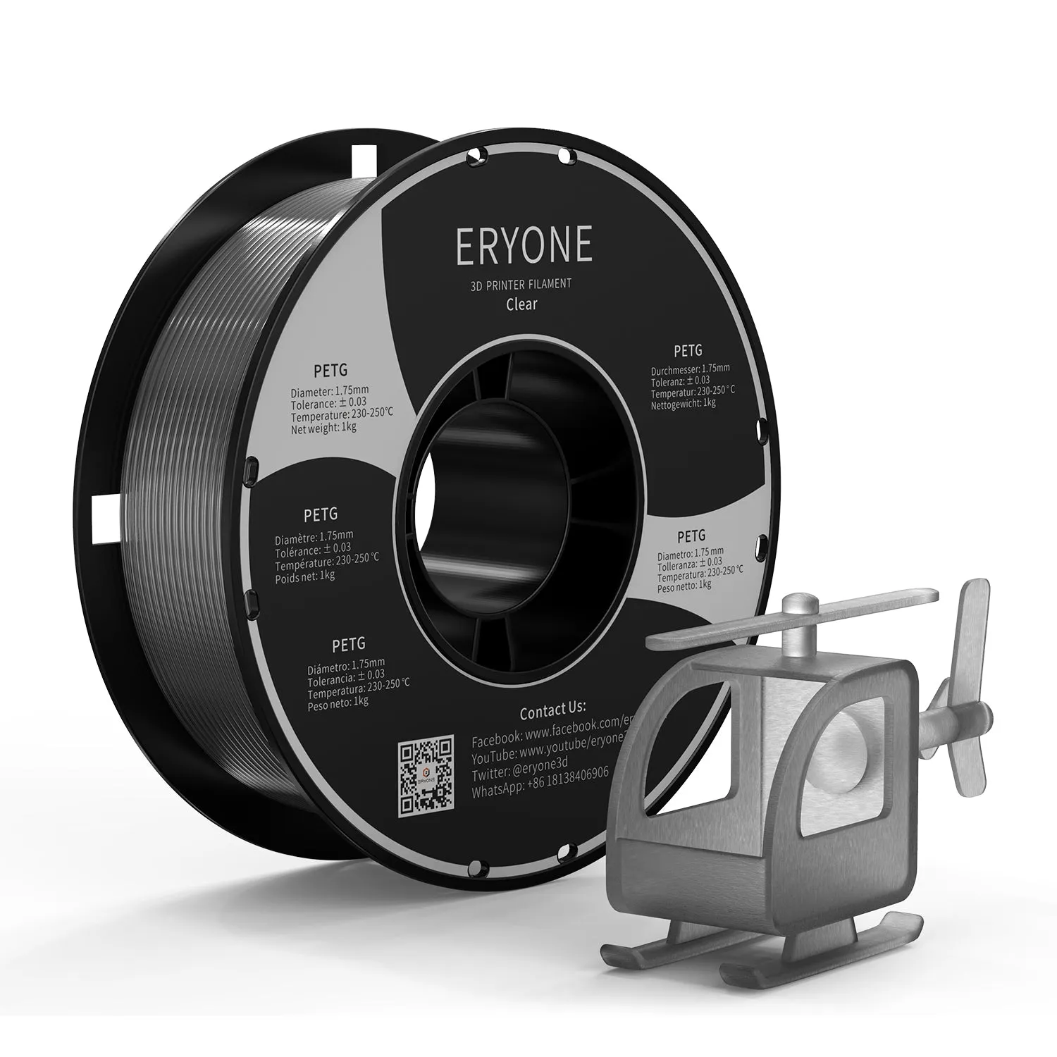 Bundle Sale- ERYONE PETG&Carbon Fiber PETG 3D Filament 1kg  FREE SHIPPING(MOQ:10 rolls,can mix color)