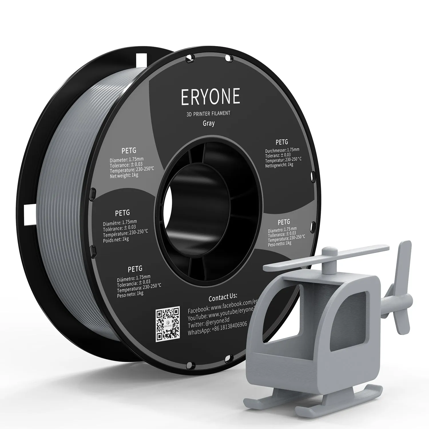 Bundle Sale- ERYONE PETG&Carbon Fiber PETG 3D Filament 1kg  FREE SHIPPING(MOQ:10 rolls,can mix color)