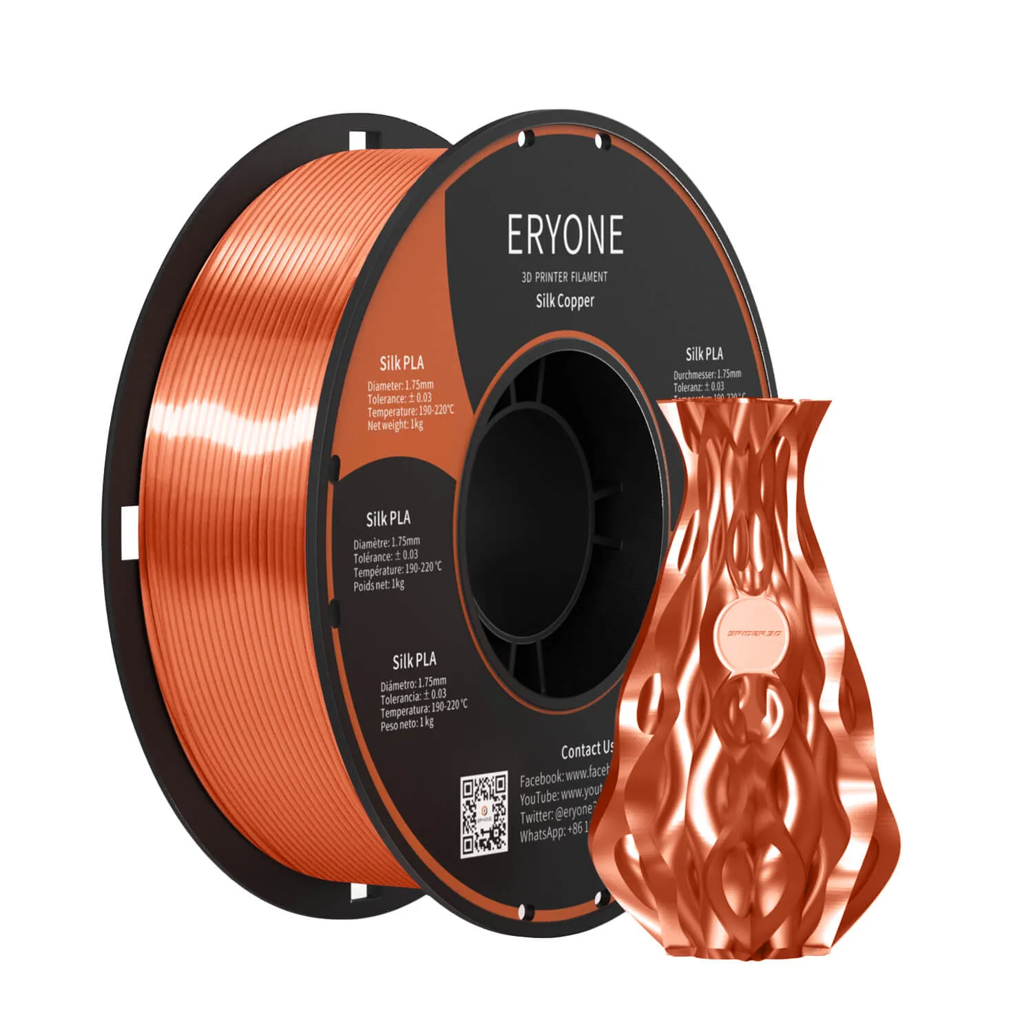 Bundle Sale- ERYONE Silk&Ultra Silk PLA 3D Filament 1kg  FREE SHIPPING(MOQ:5 rolls,mixable )