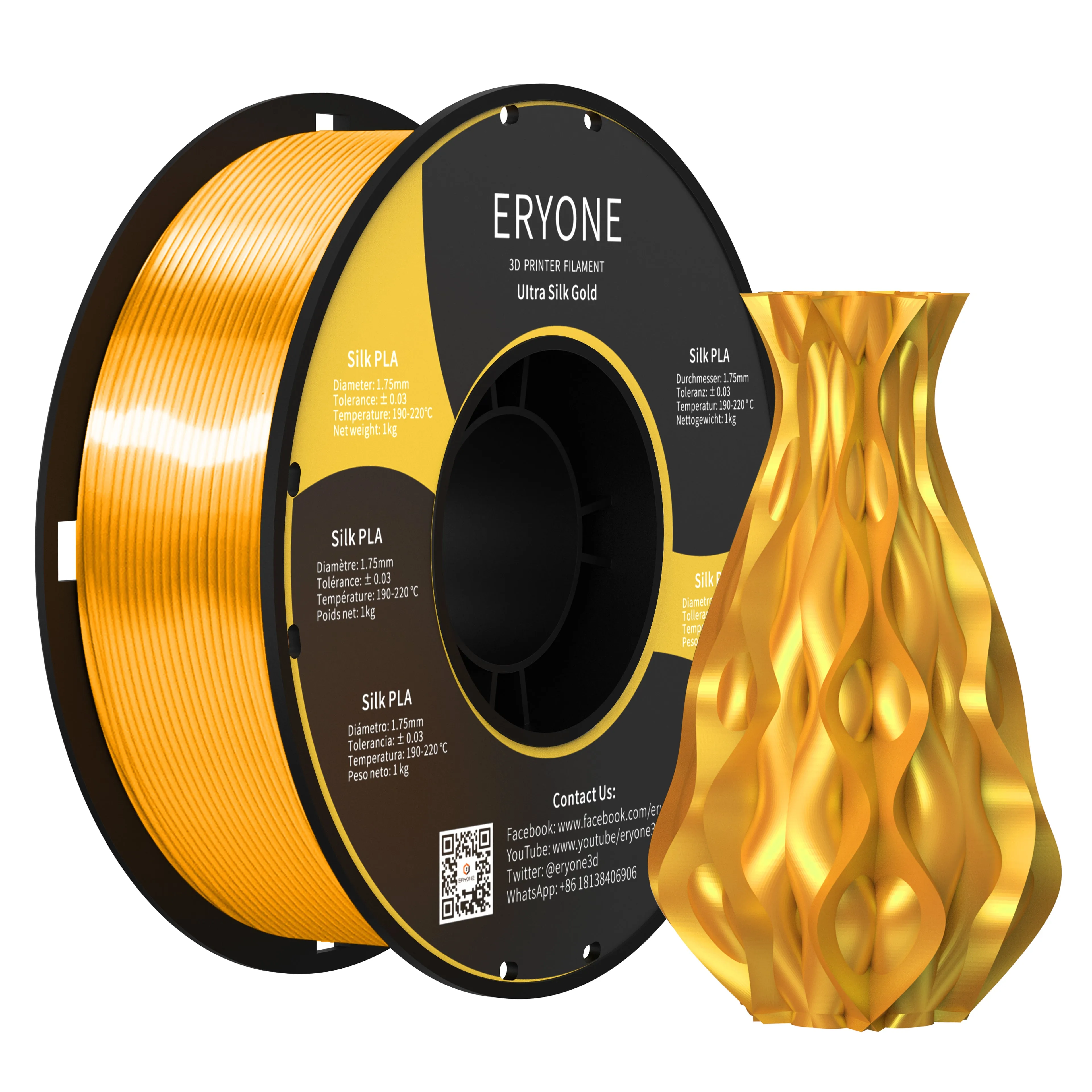 Bundle Sale- ERYONE Silk&Ultra Silk PLA 3D Filament 1kg  FREE SHIPPING(MOQ:5 rolls,mixable )