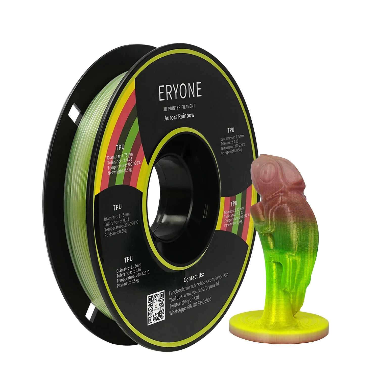 Bundle Sale- ERYONE TPU 3D Filament 0.5kg&1kg  FREE SHIPPING(MOQ:10 rolls,can mix color)