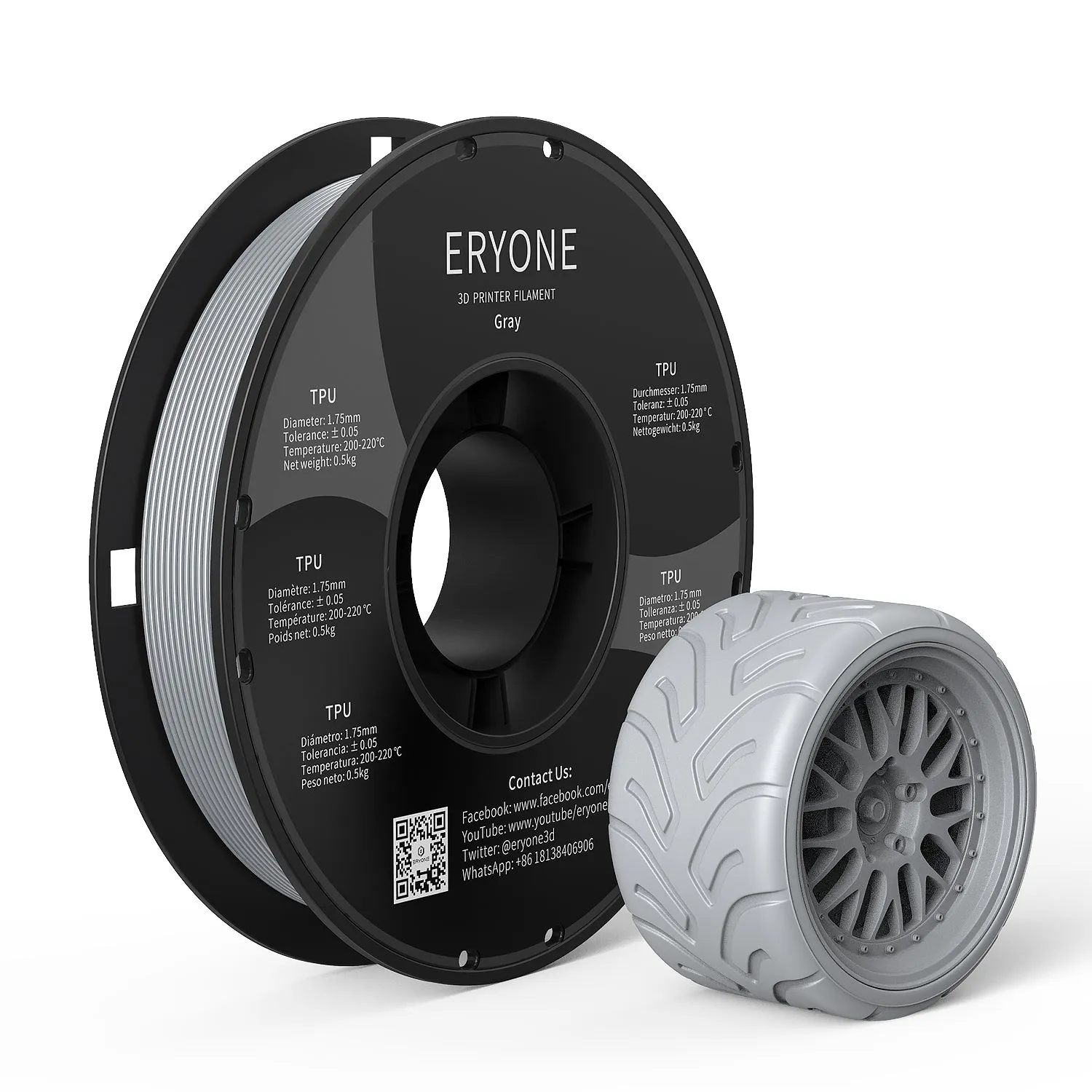 Bundle Sale- ERYONE TPU 3D Filament 0.5kg&1kg  FREE SHIPPING(MOQ:10 rolls,can mix color)